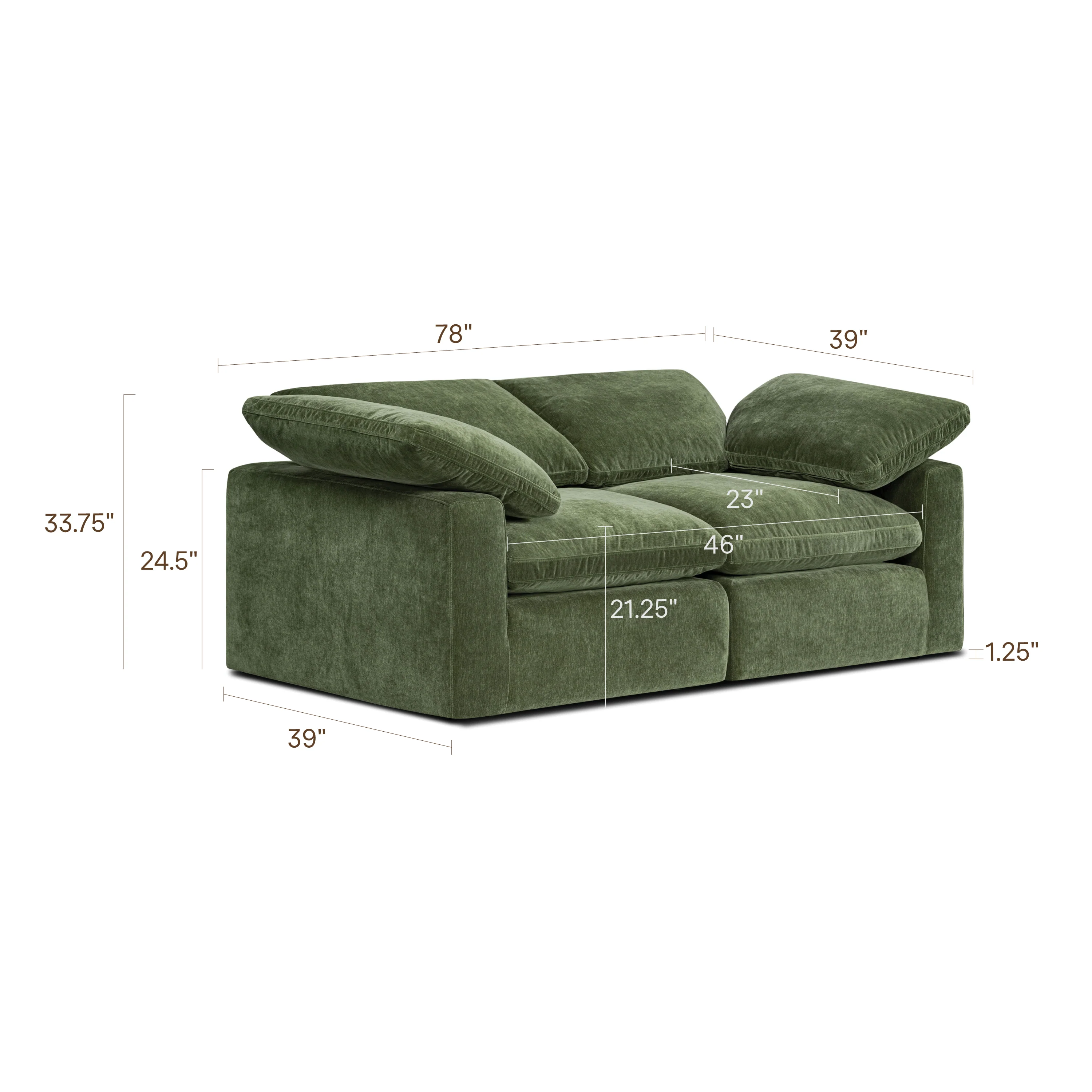 2-Seat Aspen Modular Sofa | Sagano Green - Image 13