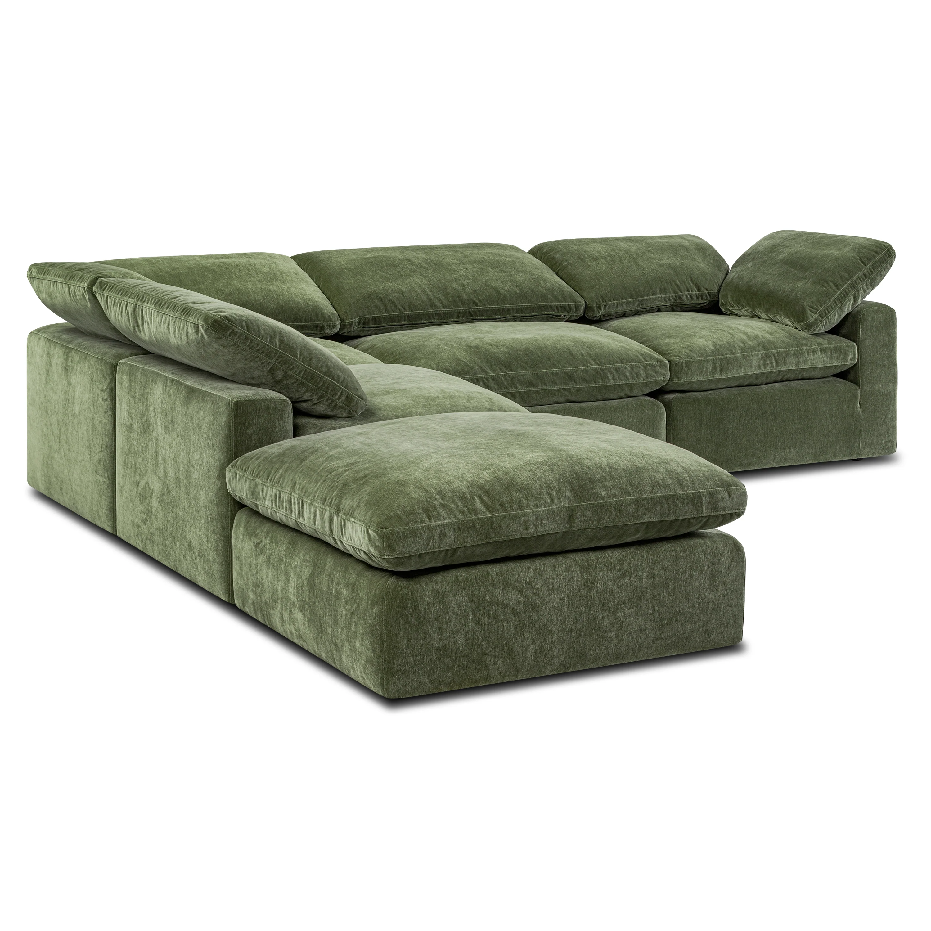 5-Seat Aspen Modular Chaise Sectional | Sagano Green - Image 3
