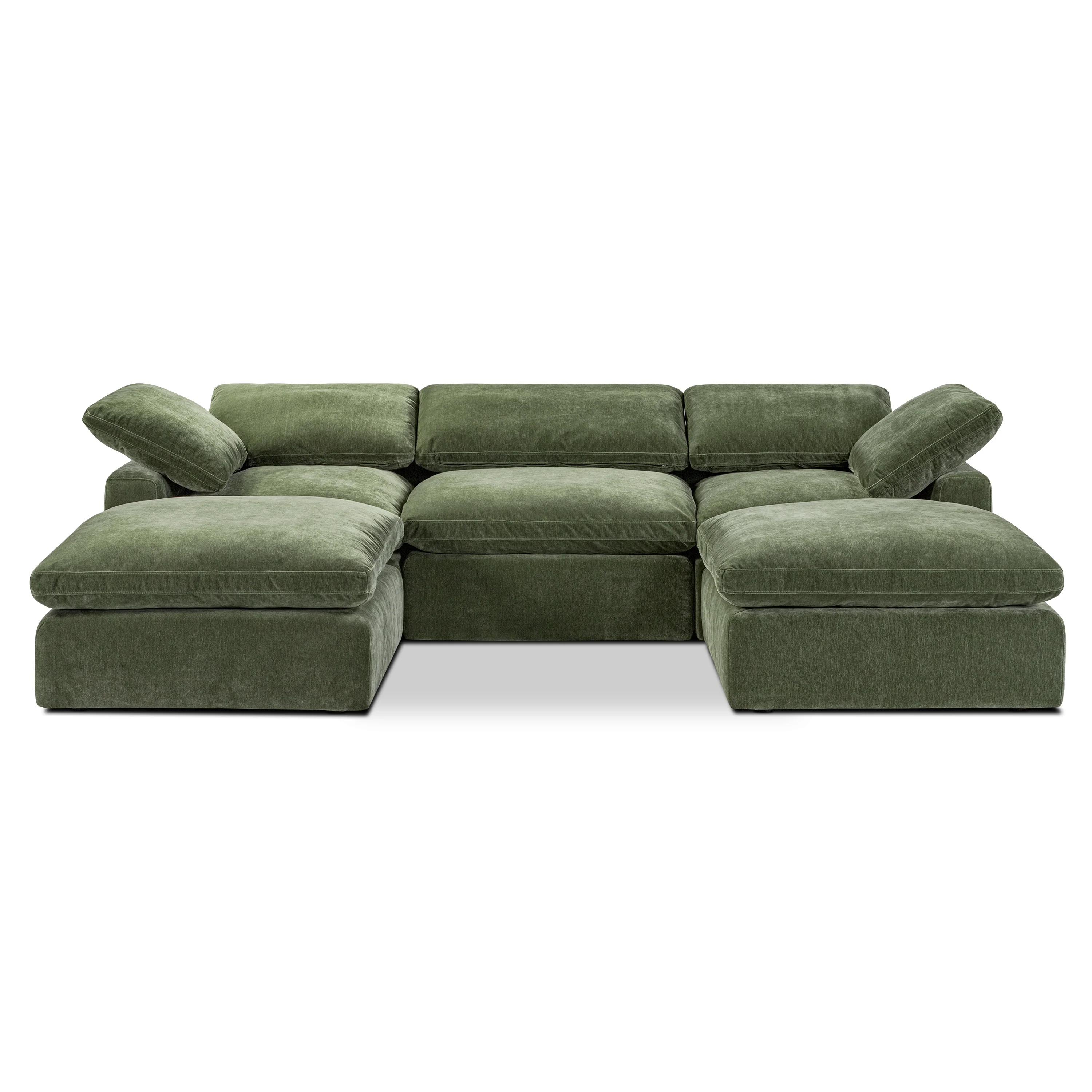 5-Seat Aspen Modular Double Chaise Sectional | Sagano Green - Image 4