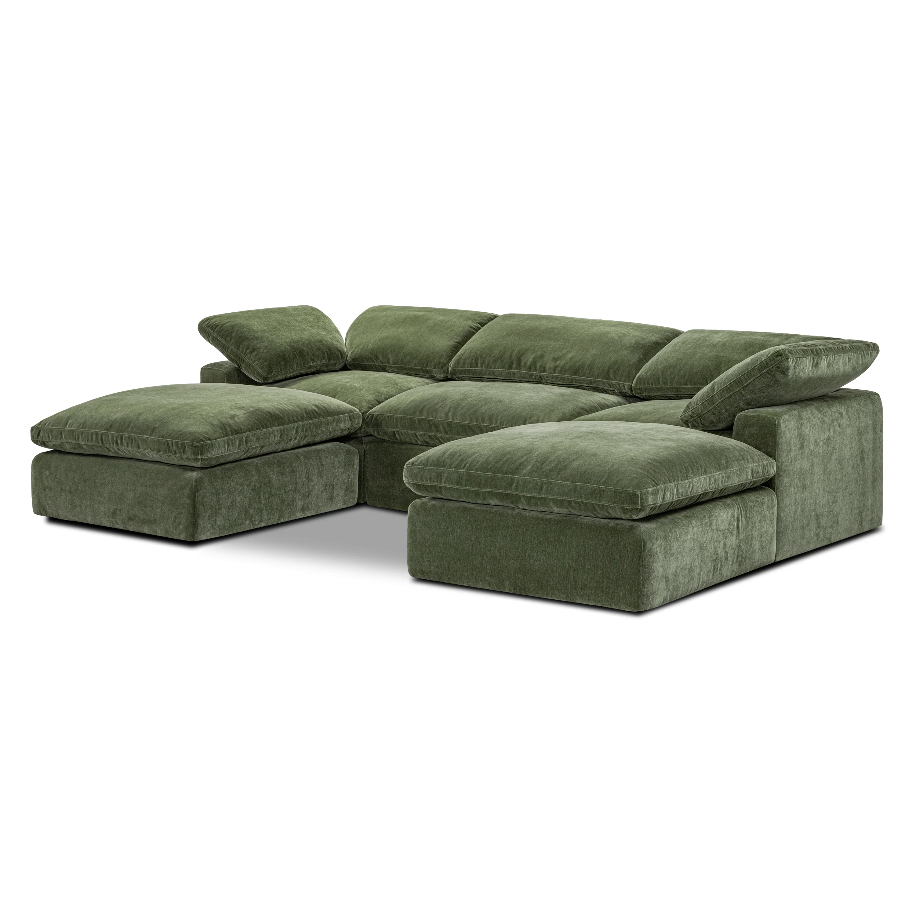5-Seat Aspen Modular Double Chaise Sectional | Sagano Green - Image 6