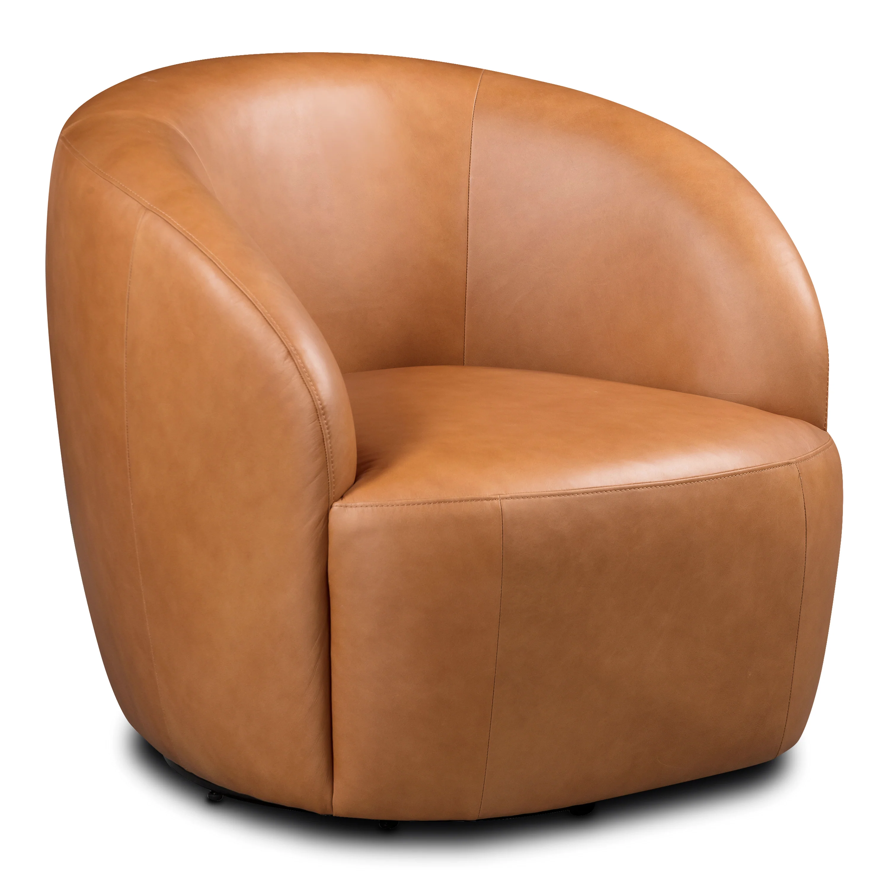 Alma Leather Swivel Chair | Bourbon Tan - Image 4