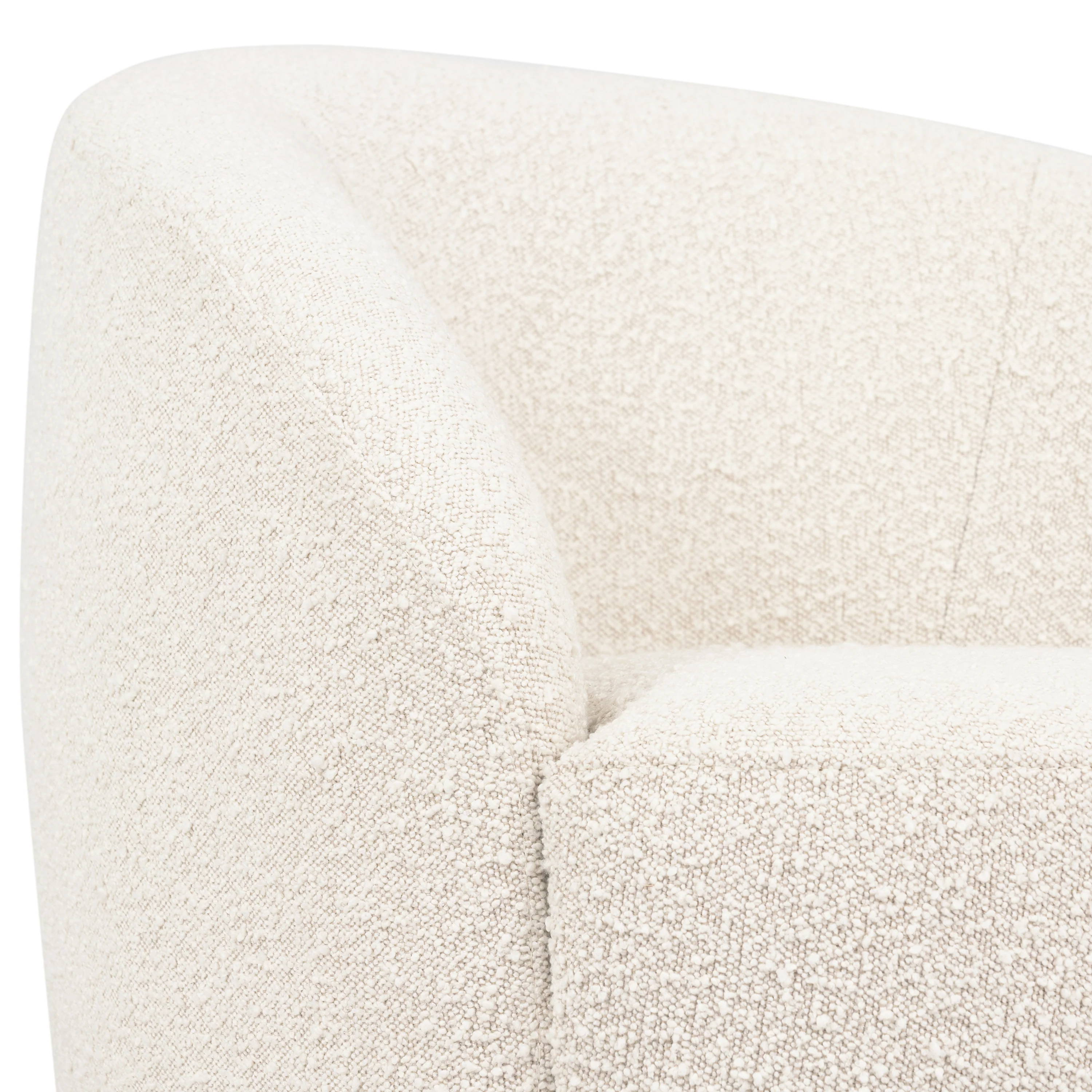Alma Swivel Lounge Chair | Crema White Boucle - Image 13