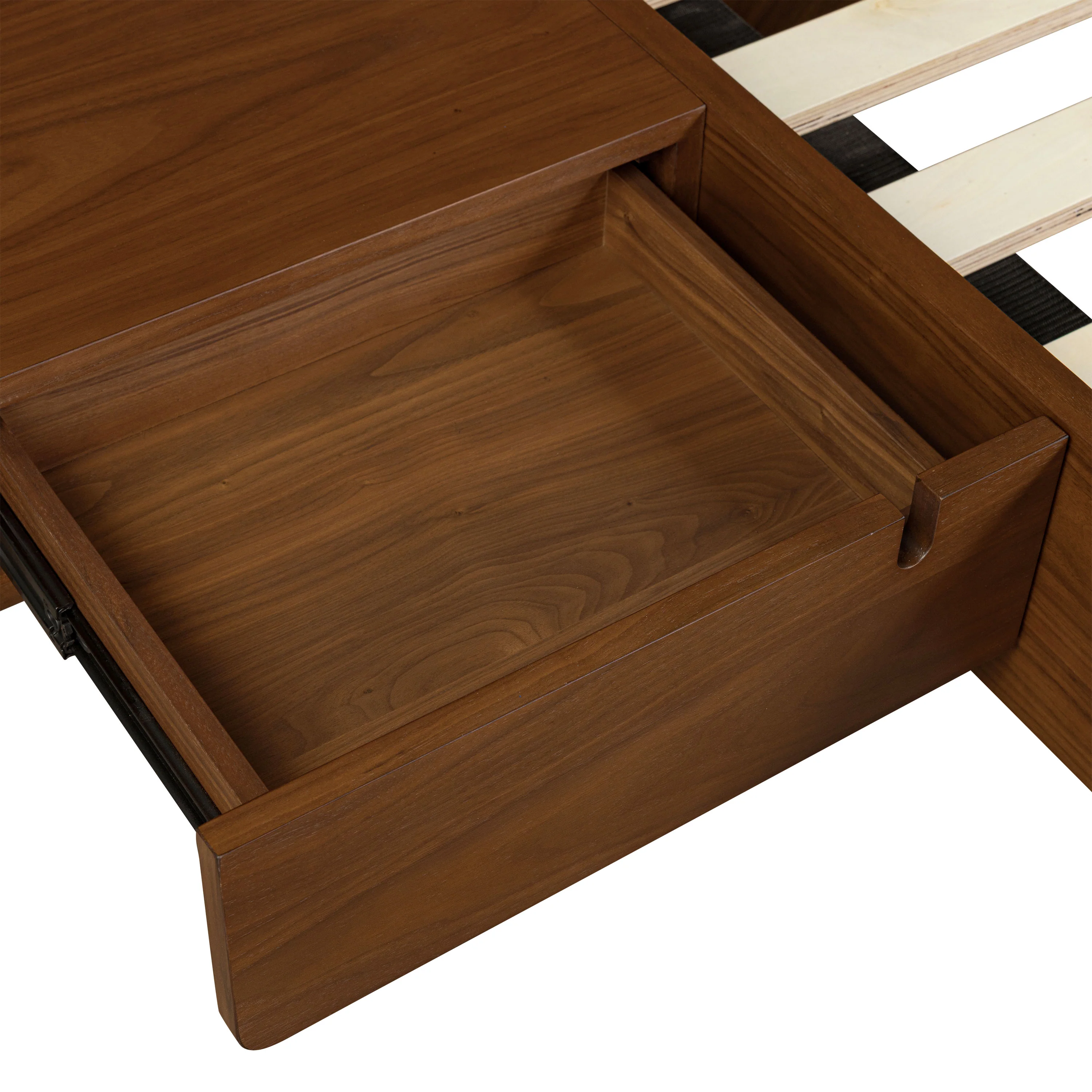 Amalfi Low Profile Bed with Nightstands | Walnut | King - Image 13