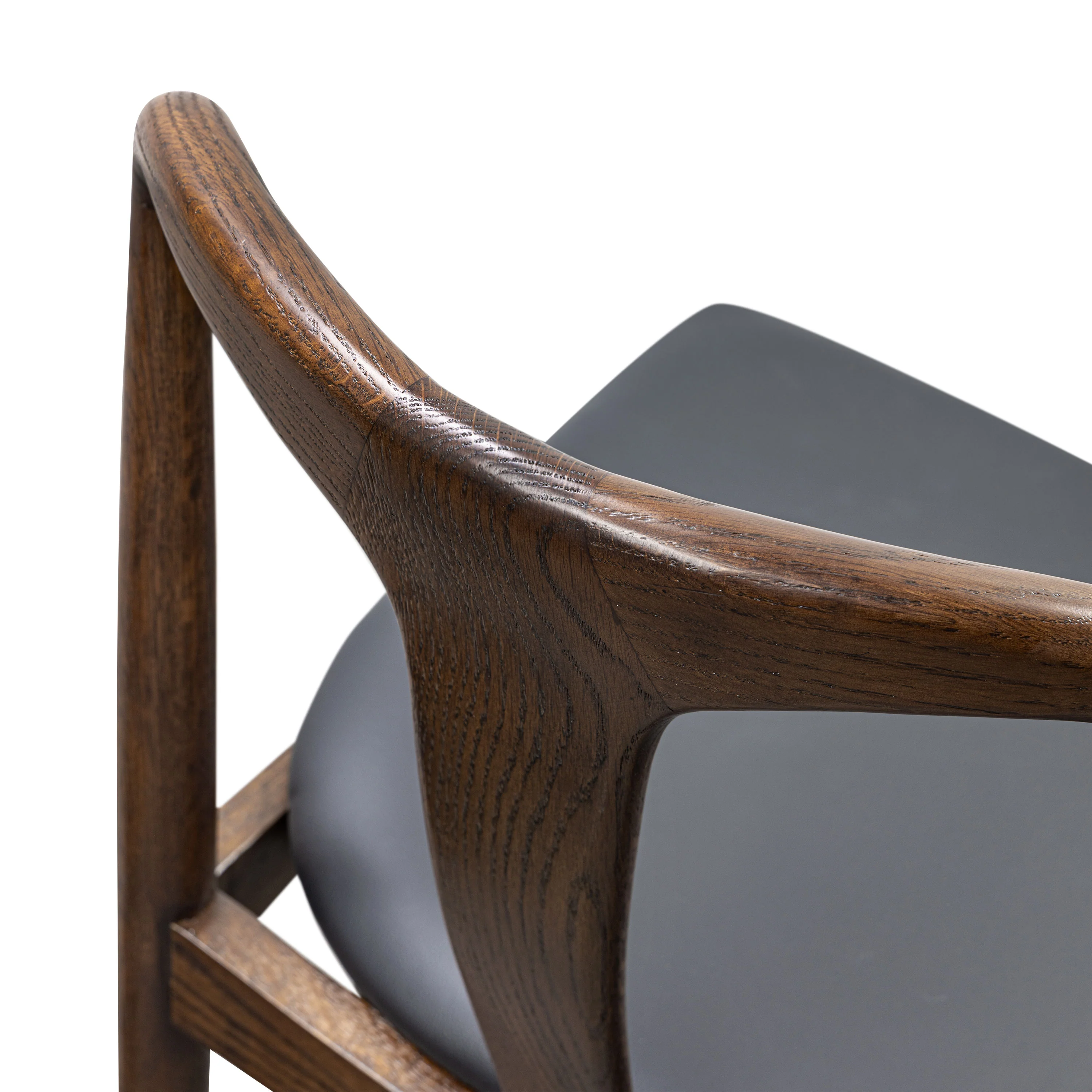 Arco Leather Dining Chair | Walnut/Black - Image 10