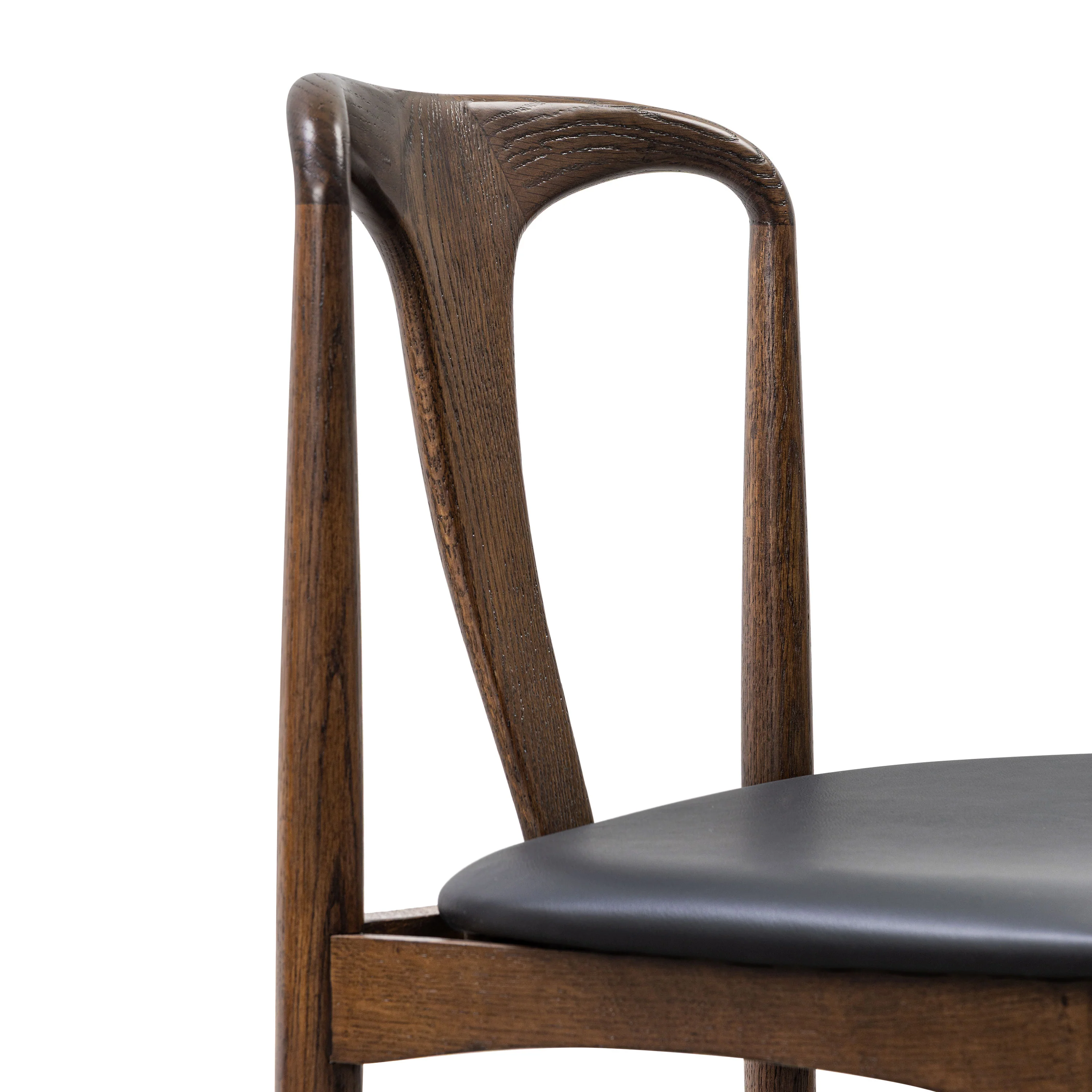 Arco Leather Dining Chair | Walnut/Black - Image 13