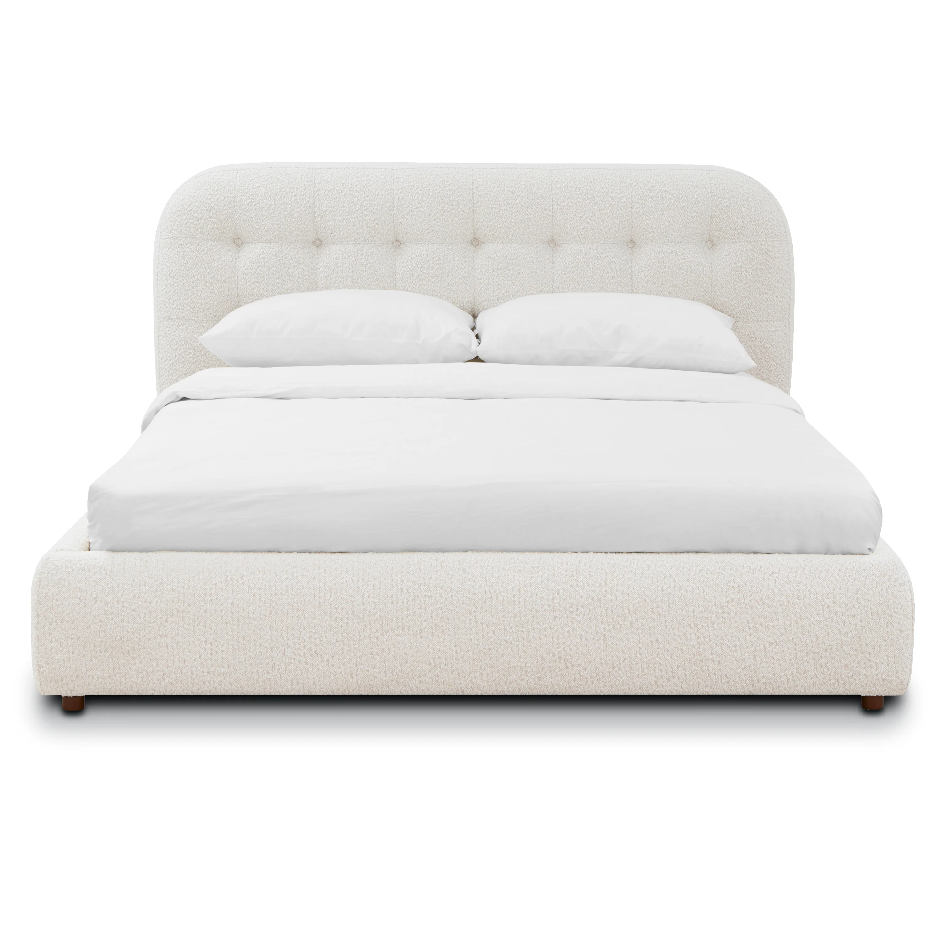 Ares Bed | Froth White Boucle | Queen - Image 4