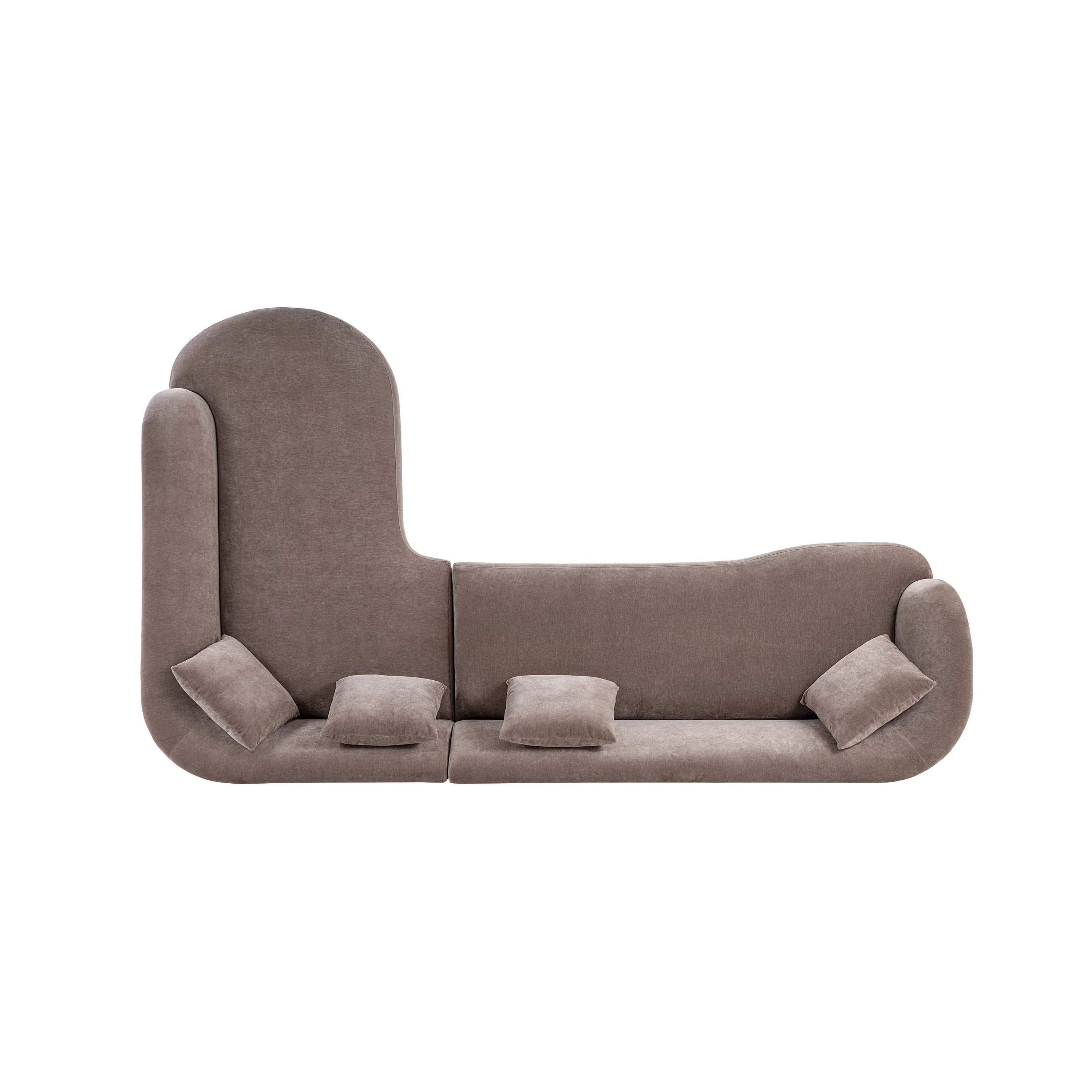 Arles 126" Right-Facing Bumper Chaise Sectional | Willow Brown - Image 8