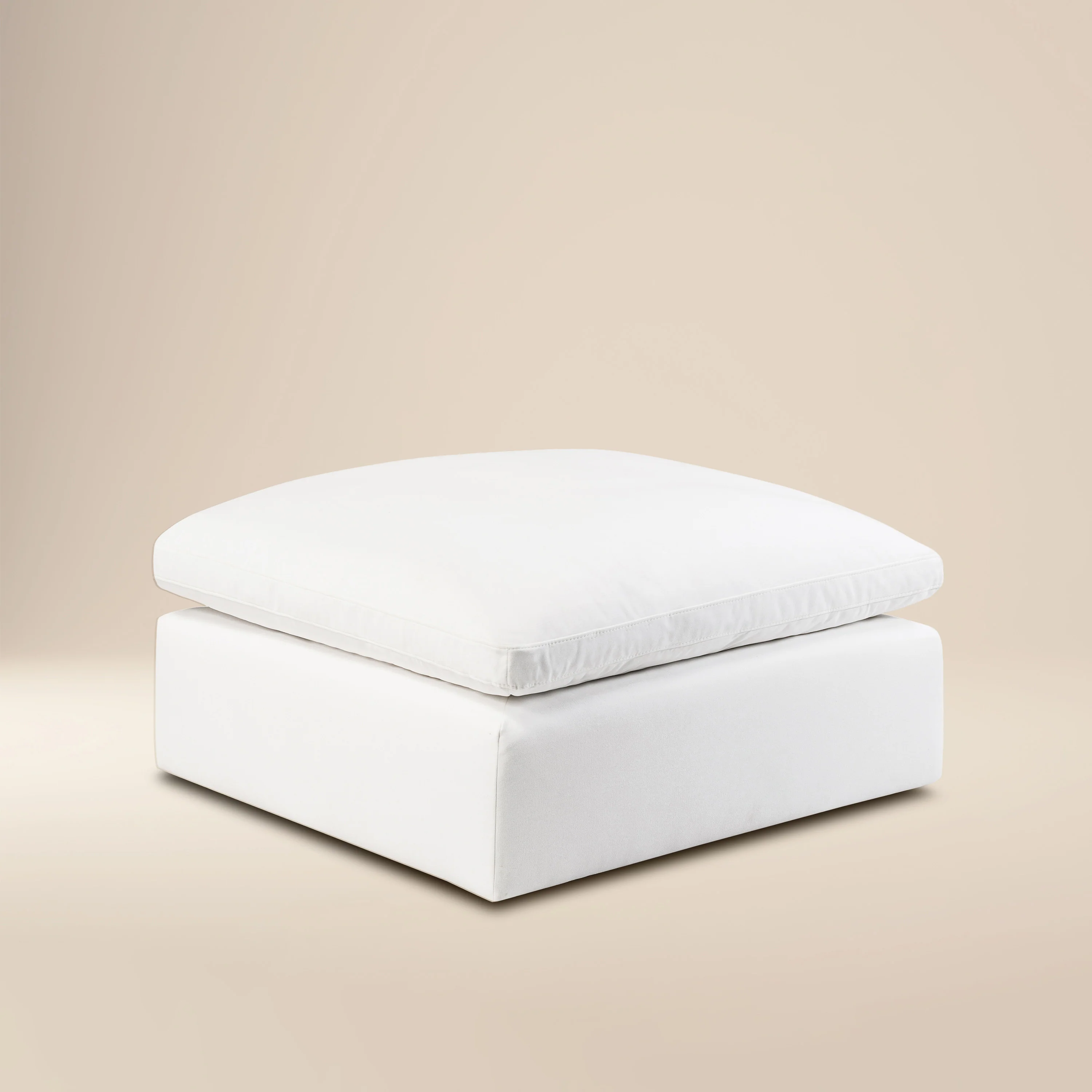 Aspen Ottoman | Cotton White