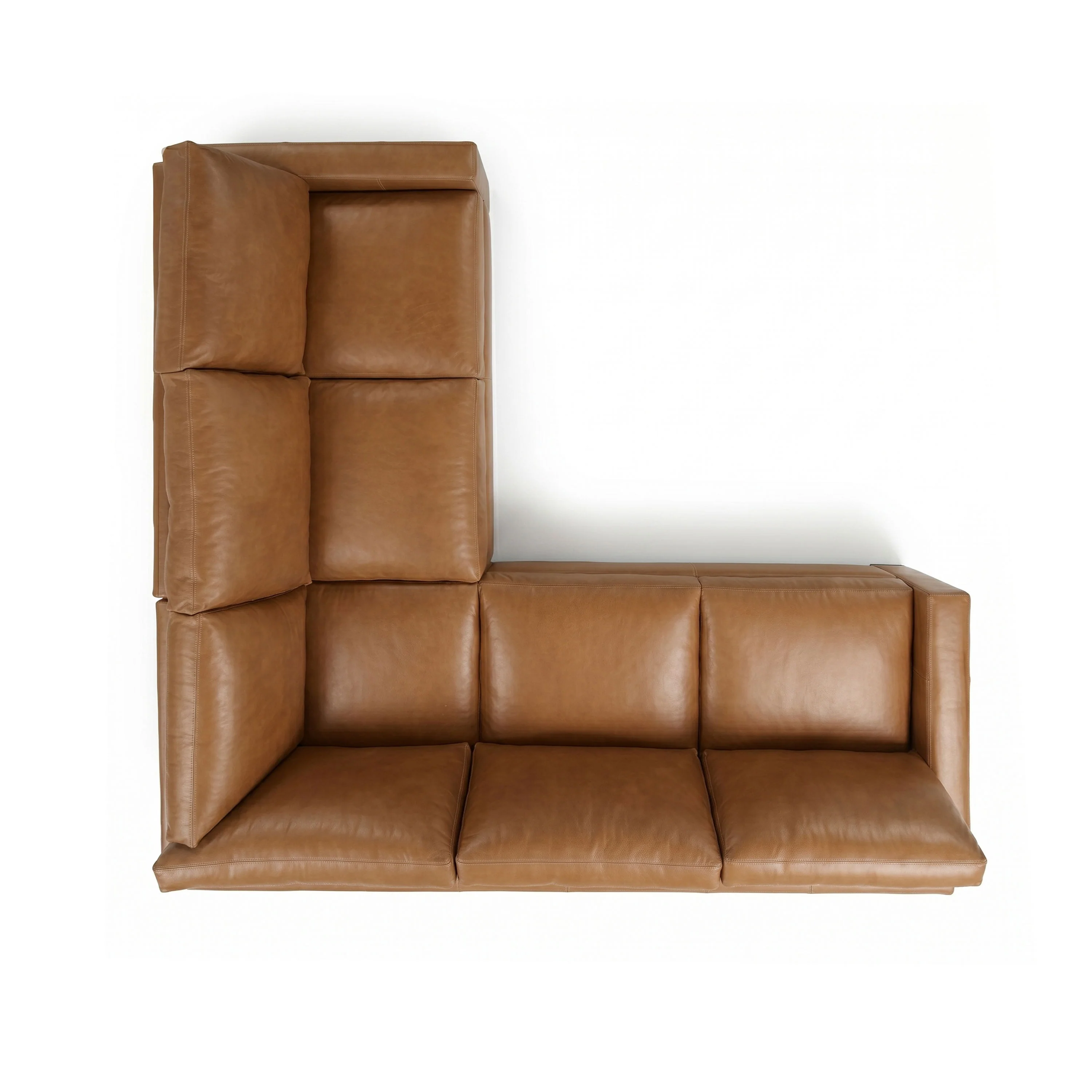 Audrey Leather L-Shaped Corner Sectional | Barrel Brown | 140" - Image 8