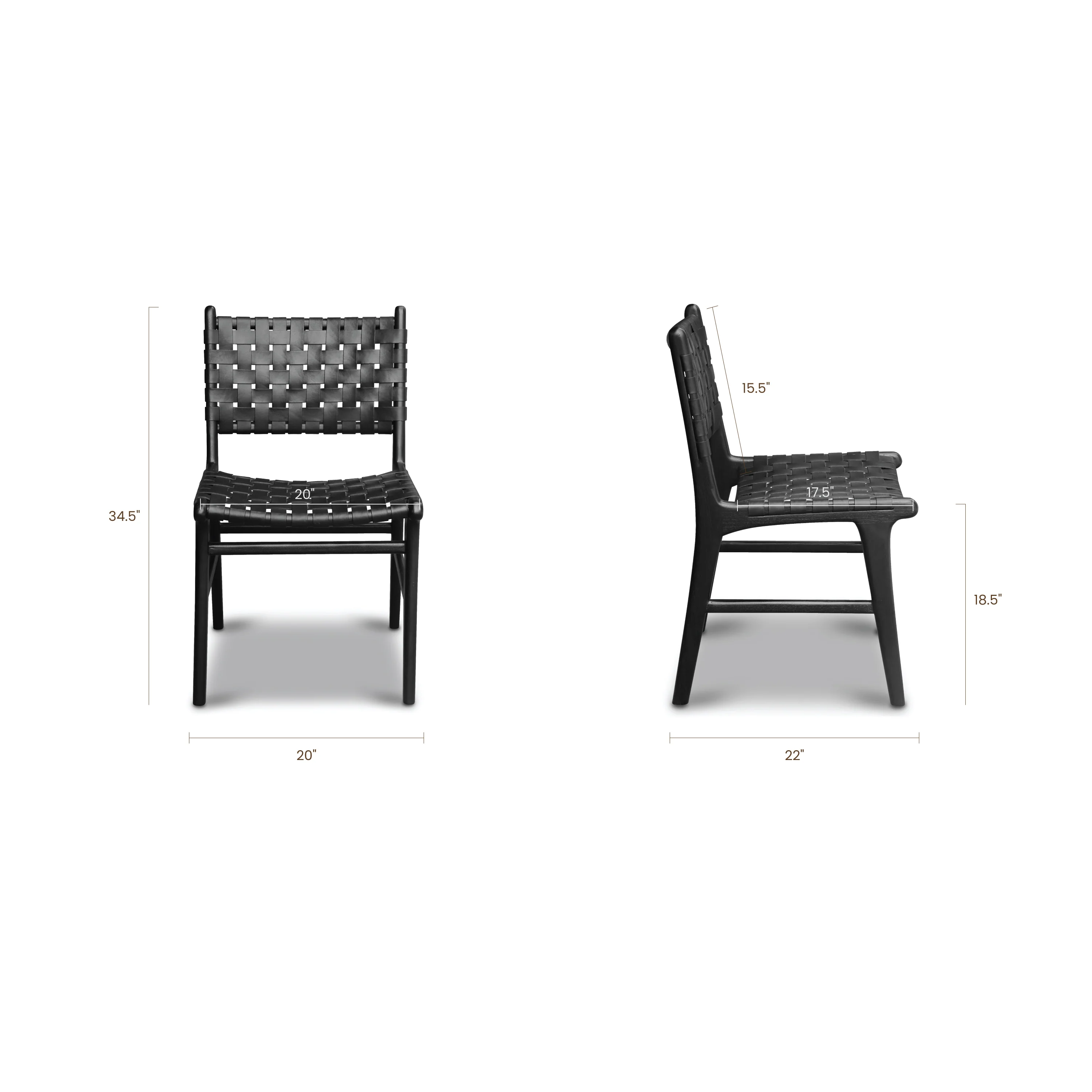 Banda Teak & Leather Dining Chair | Havana Black - Image 14