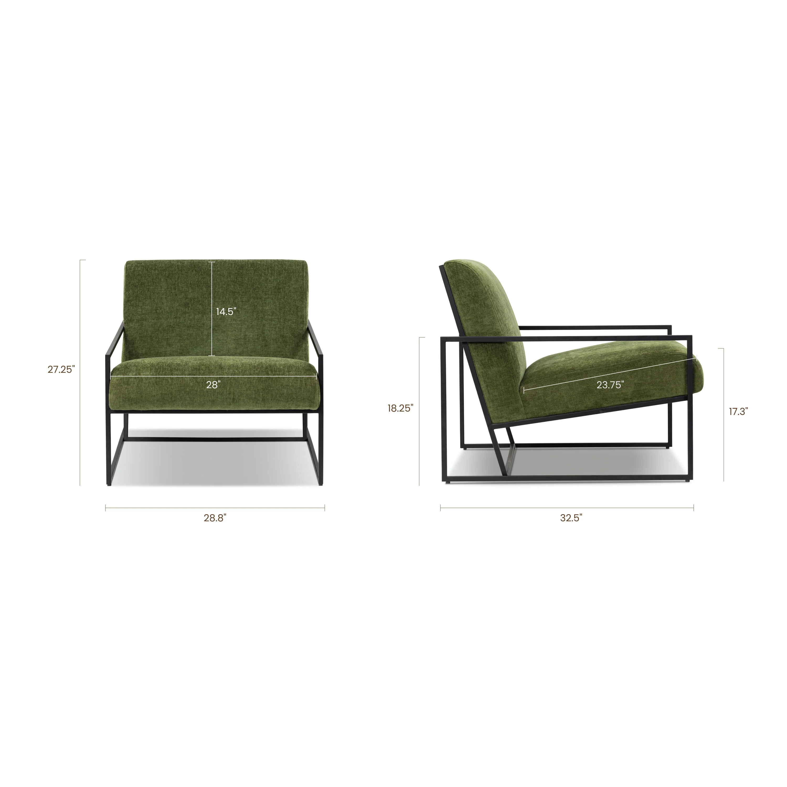 Bo Fabric Lounge Chair | Distressed Green - Image 16