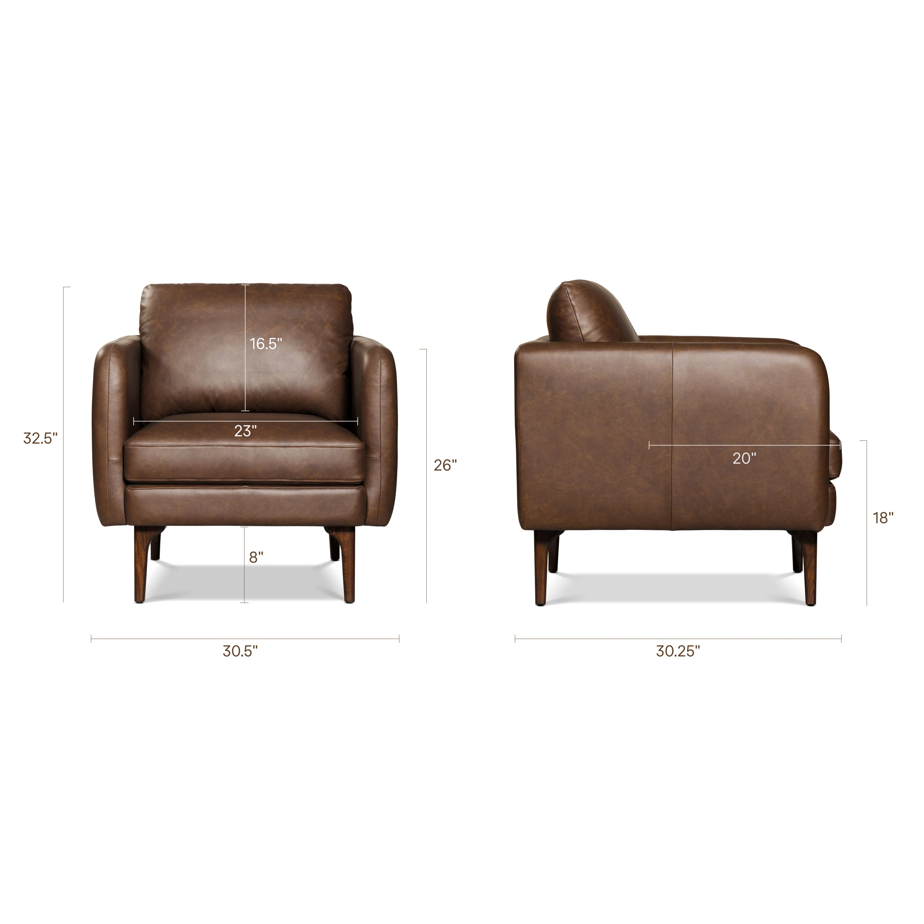 Bosco Leather Lounge Chair | Bridle Brown - Image 16