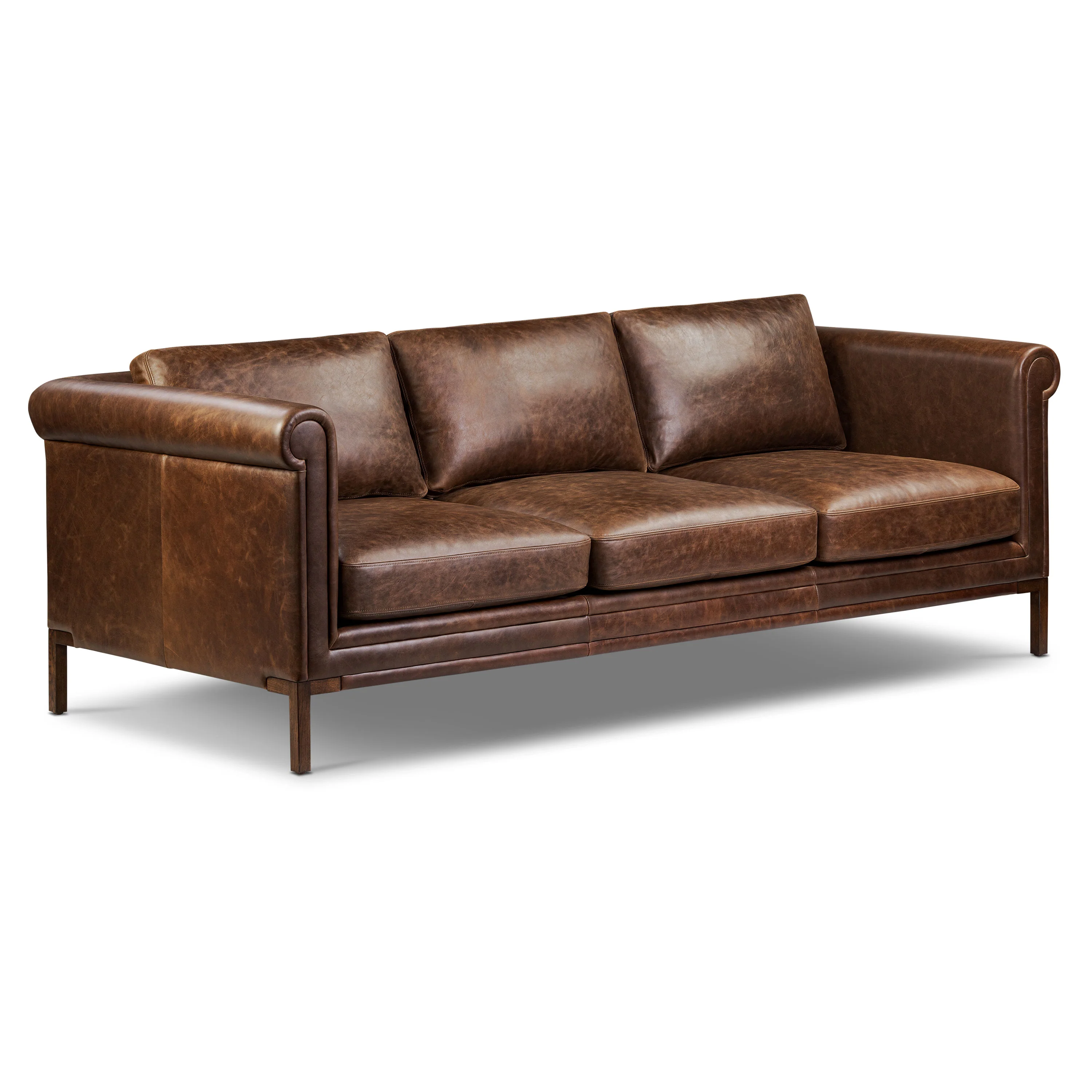 Bruges 89" Leather Sofa | Chocolate Brown - Image 3