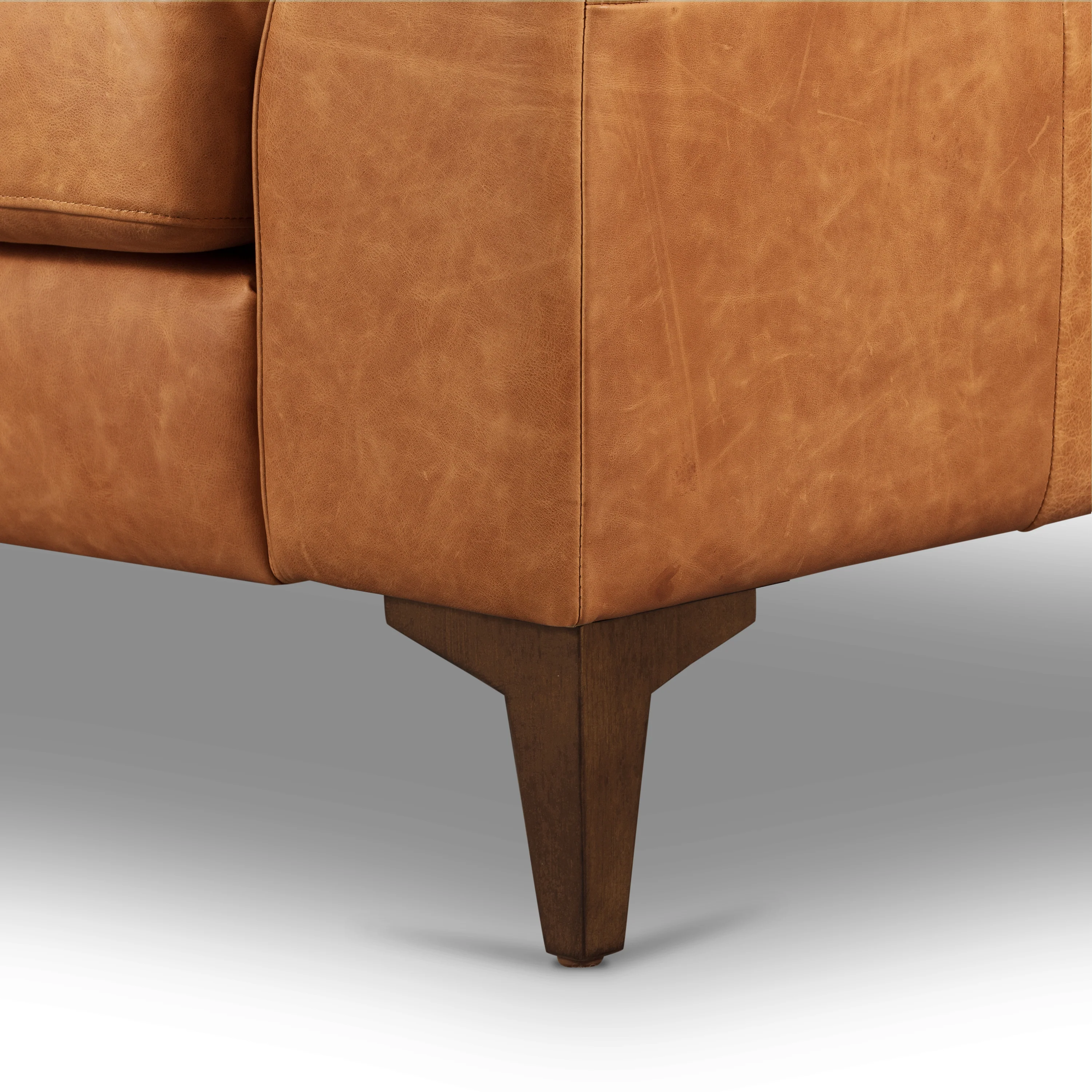 Calle 75" Leather Apartment Sofa | Cognac Tan - Image 11