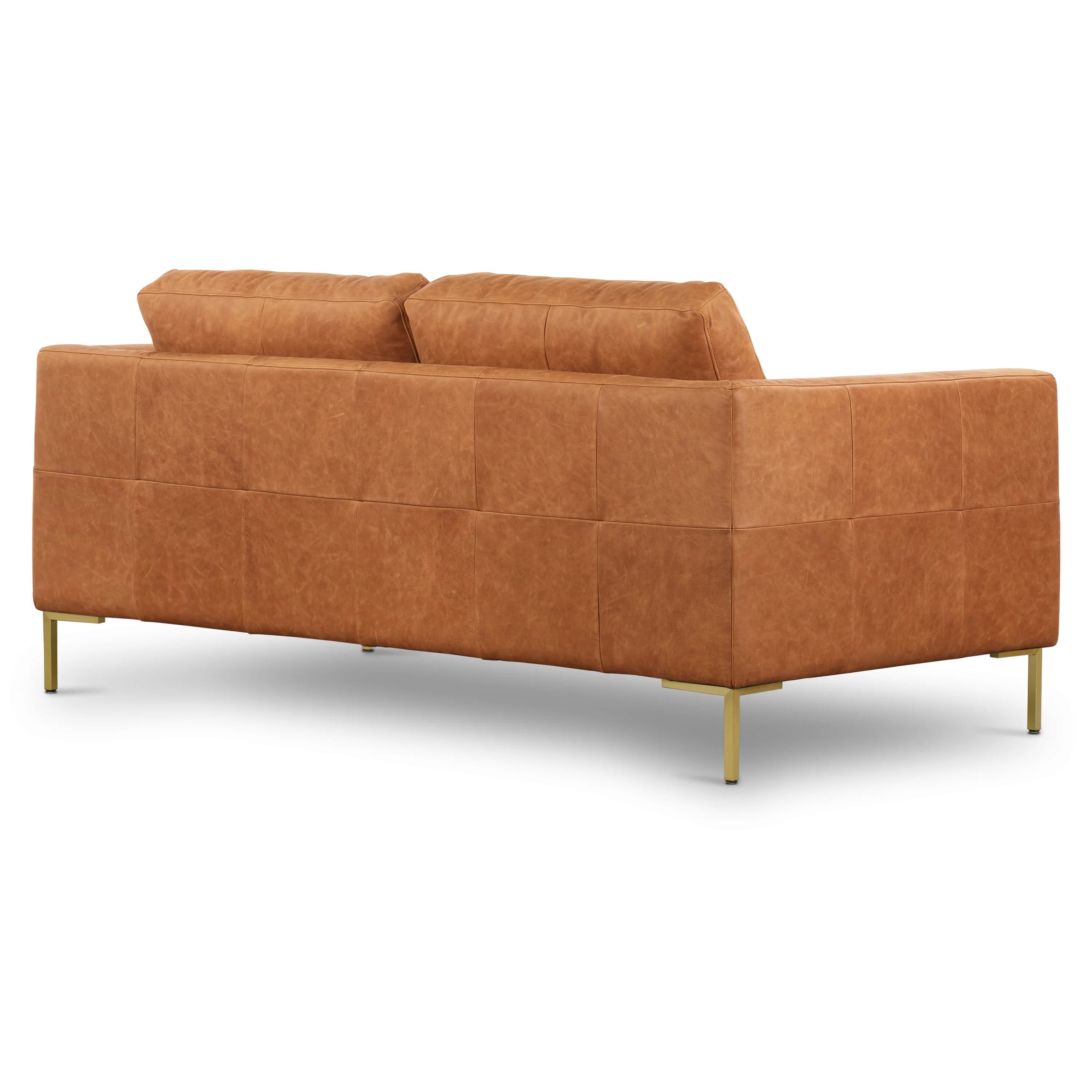 Calle 75" Leather Apartment Sofa | Cognac Tan - Image 17