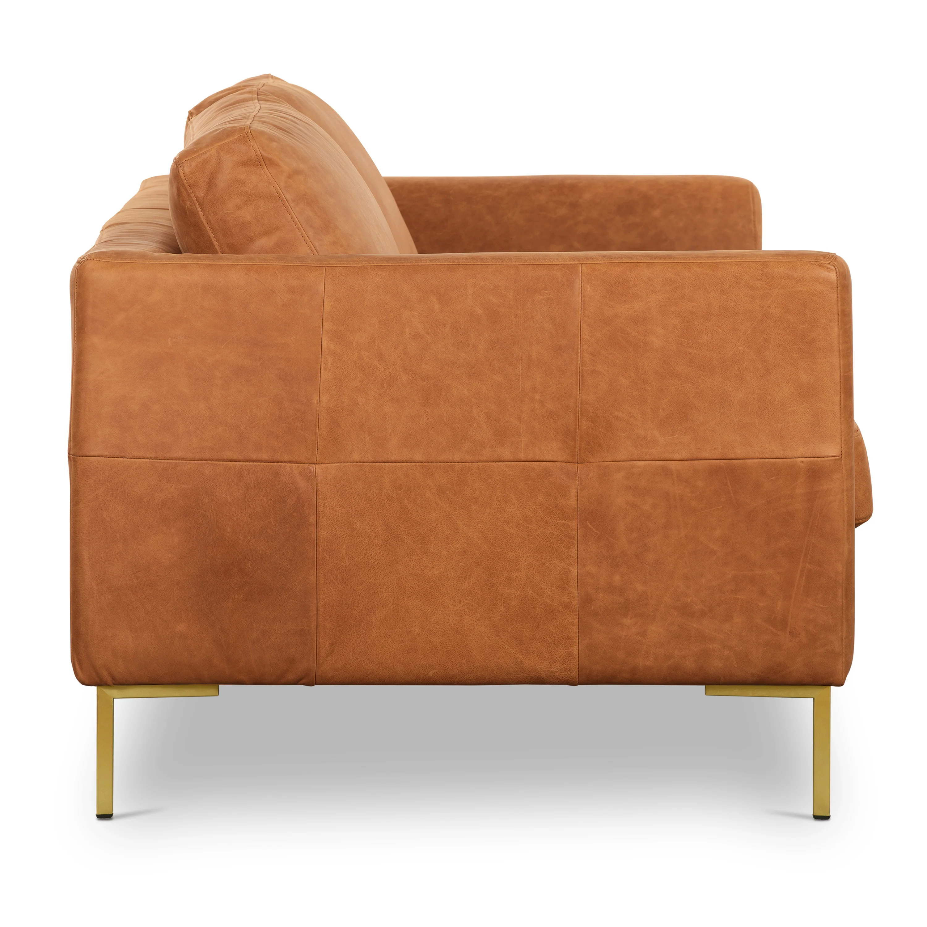 Calle 75" Leather Apartment Sofa | Cognac Tan - Image 20