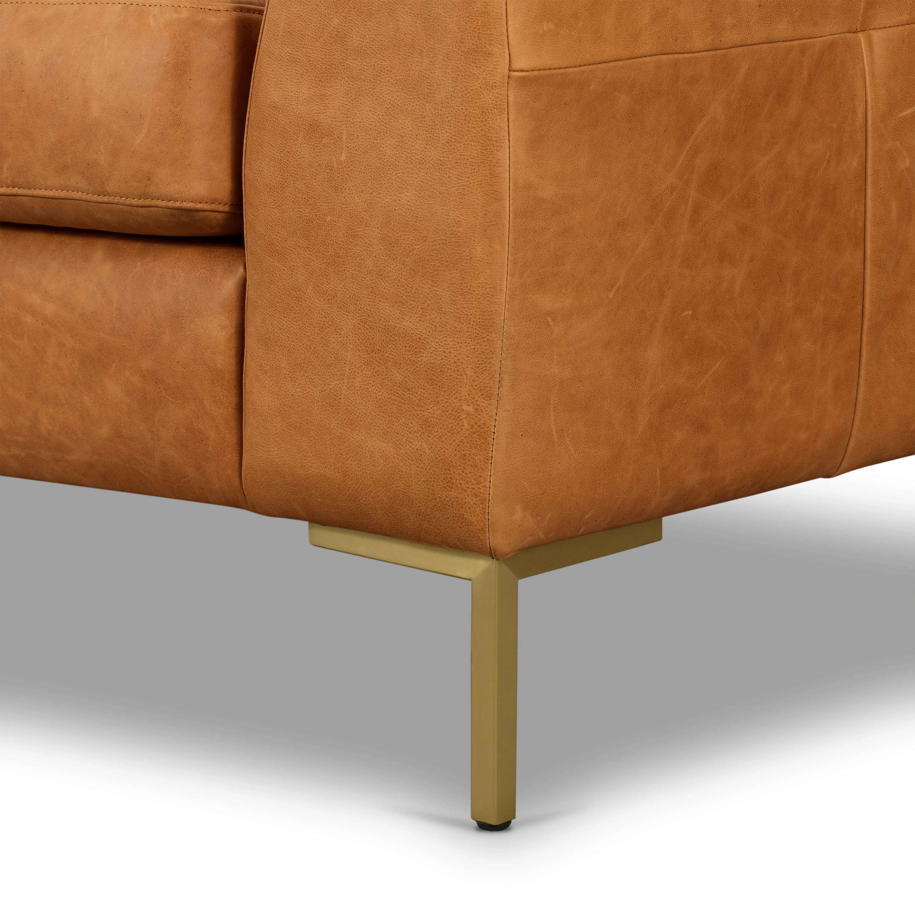Calle 90" Leather Sofa | Cognac Tan - Image 11