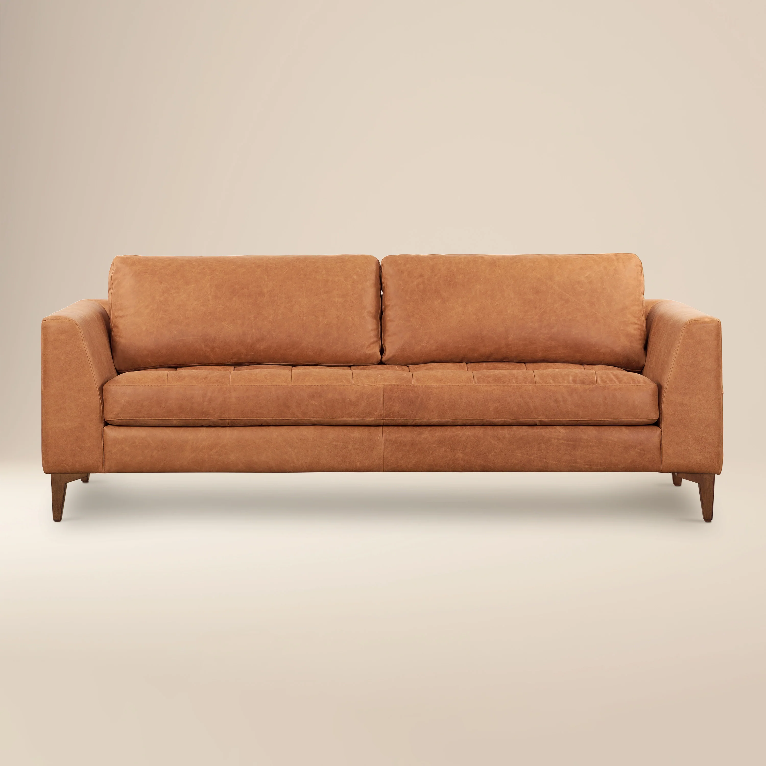 Calle 90" Leather Sofa | Cognac Tan - Image 15