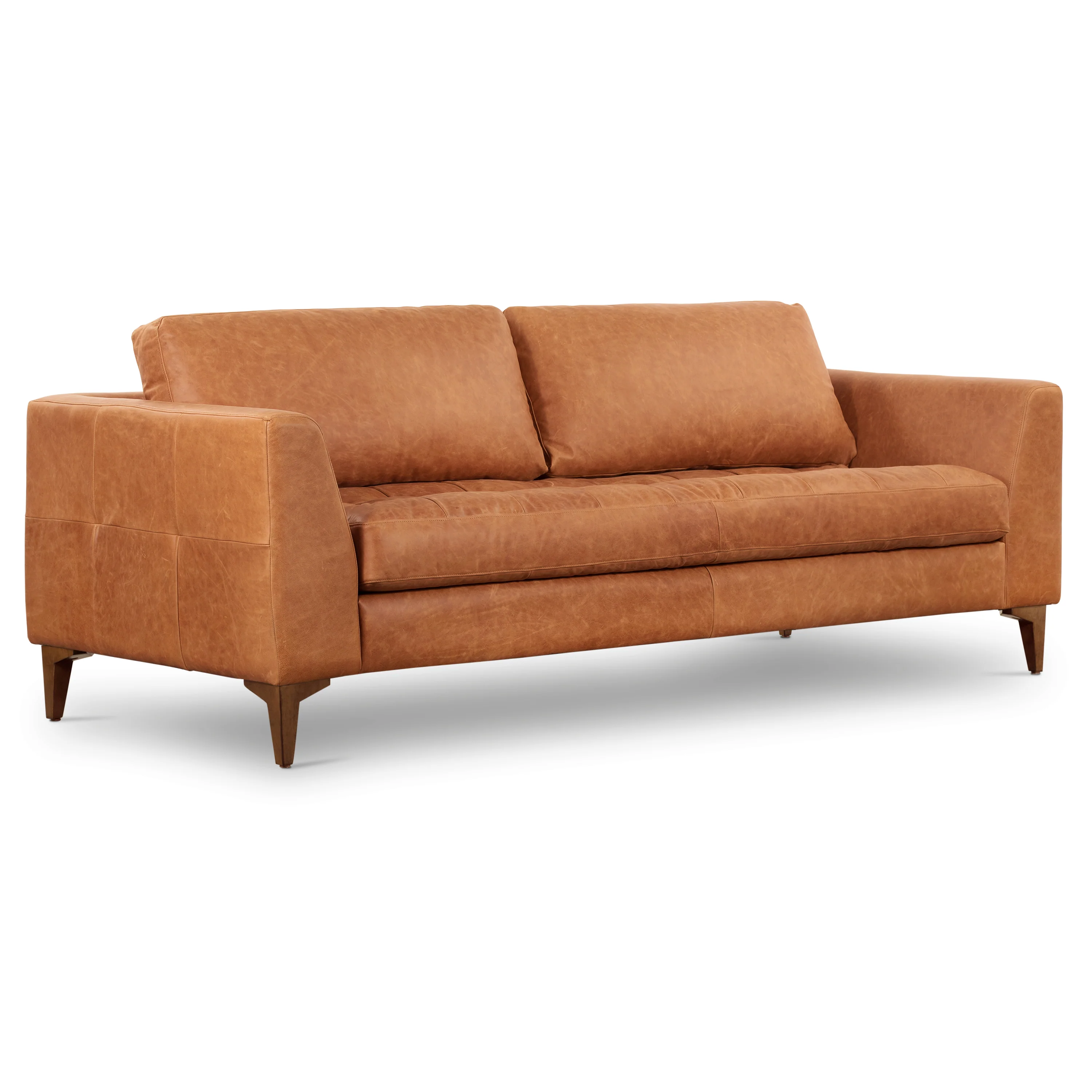 Calle 90" Leather Sofa | Cognac Tan - Image 18