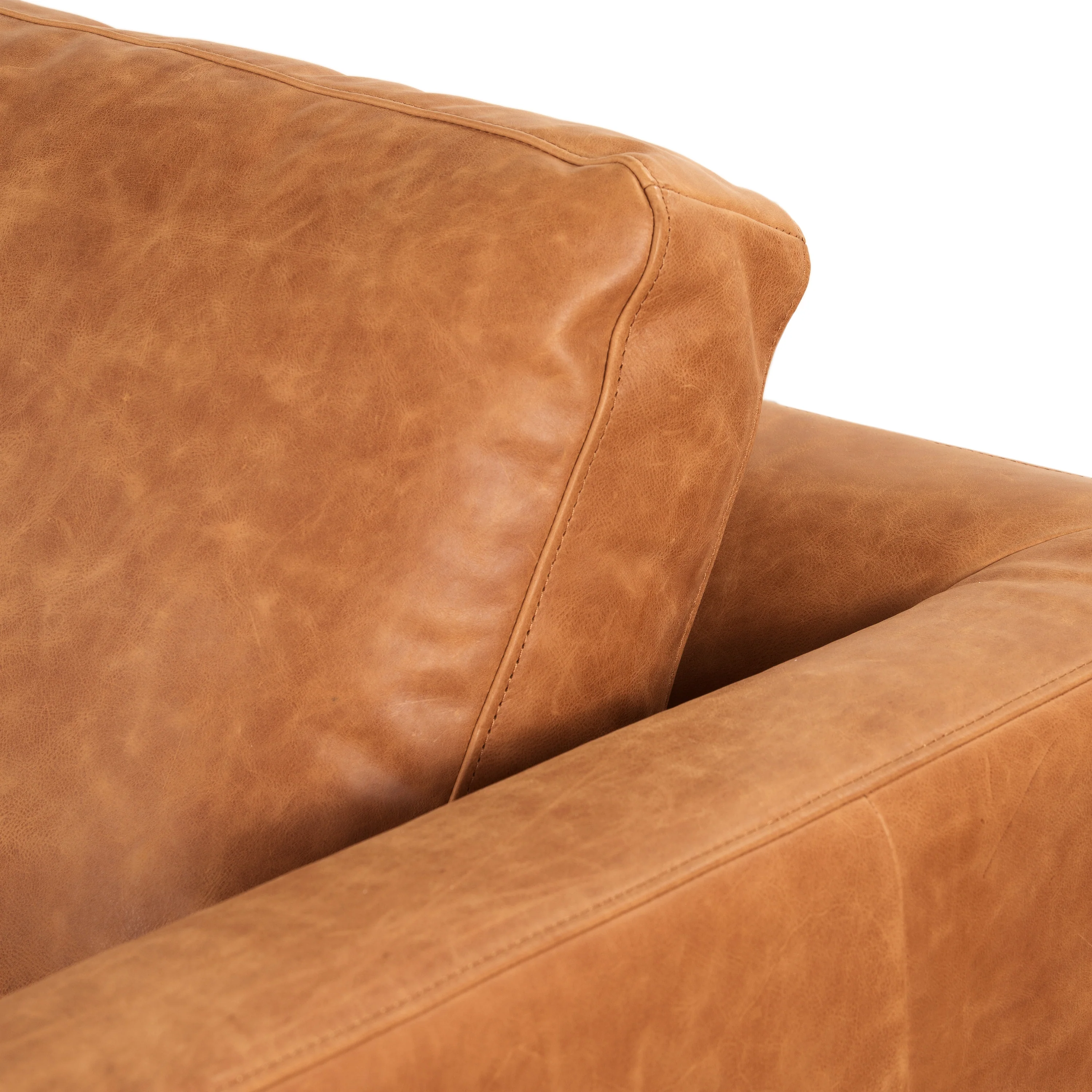 Calle 90" Leather Sofa | Cognac Tan - Image 22