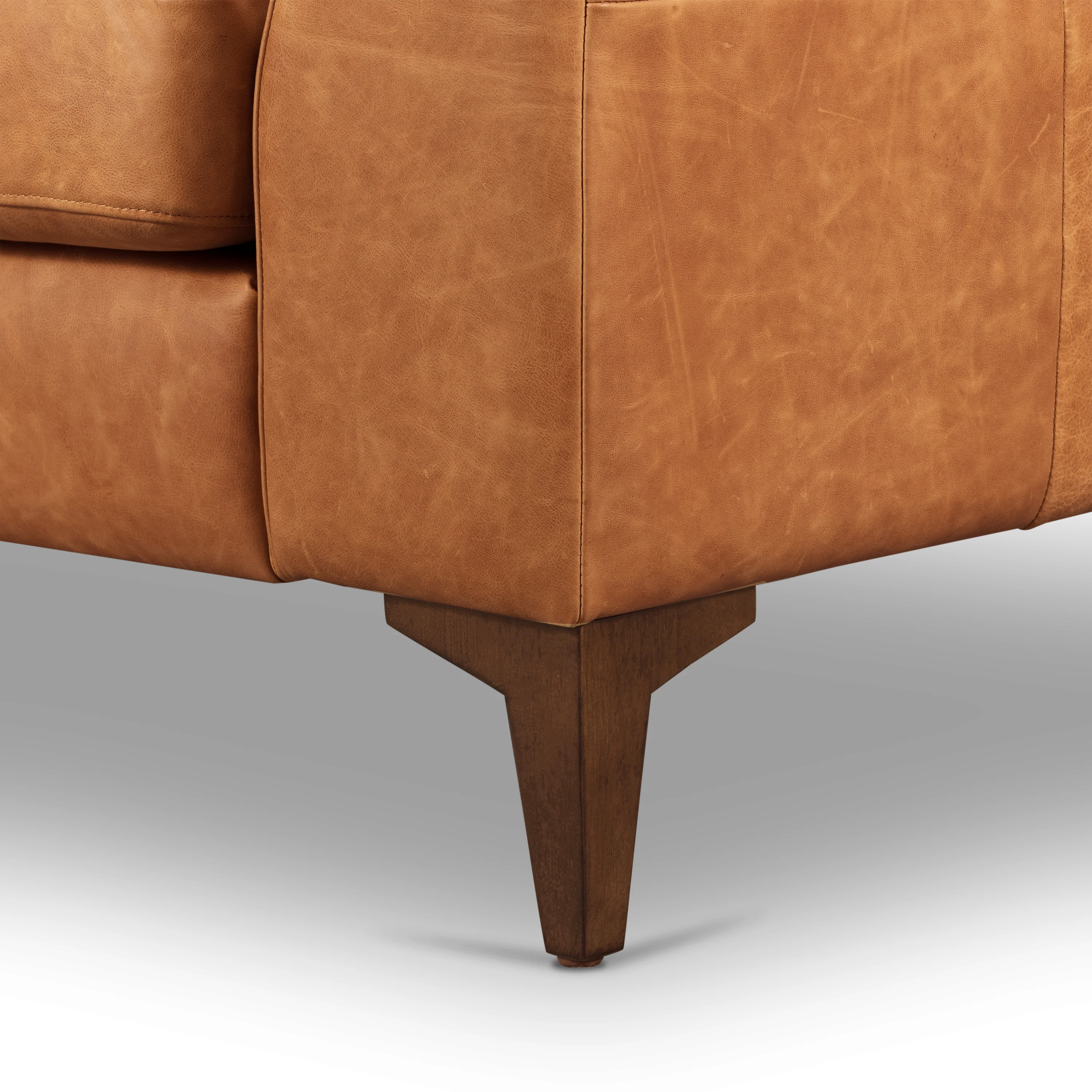 Calle 90" Leather Sofa | Cognac Tan - Image 24