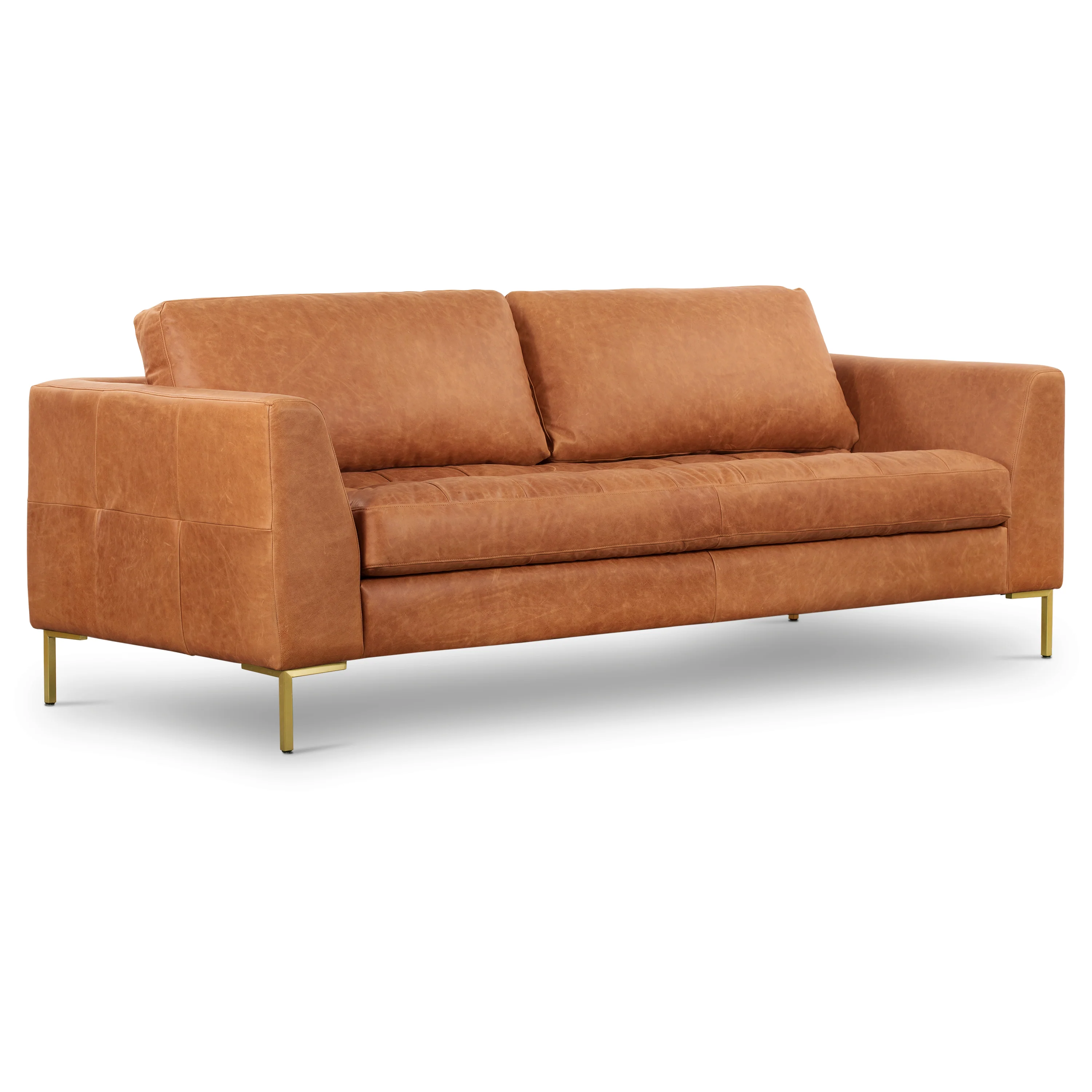Calle 90" Leather Sofa | Cognac Tan - Image 6