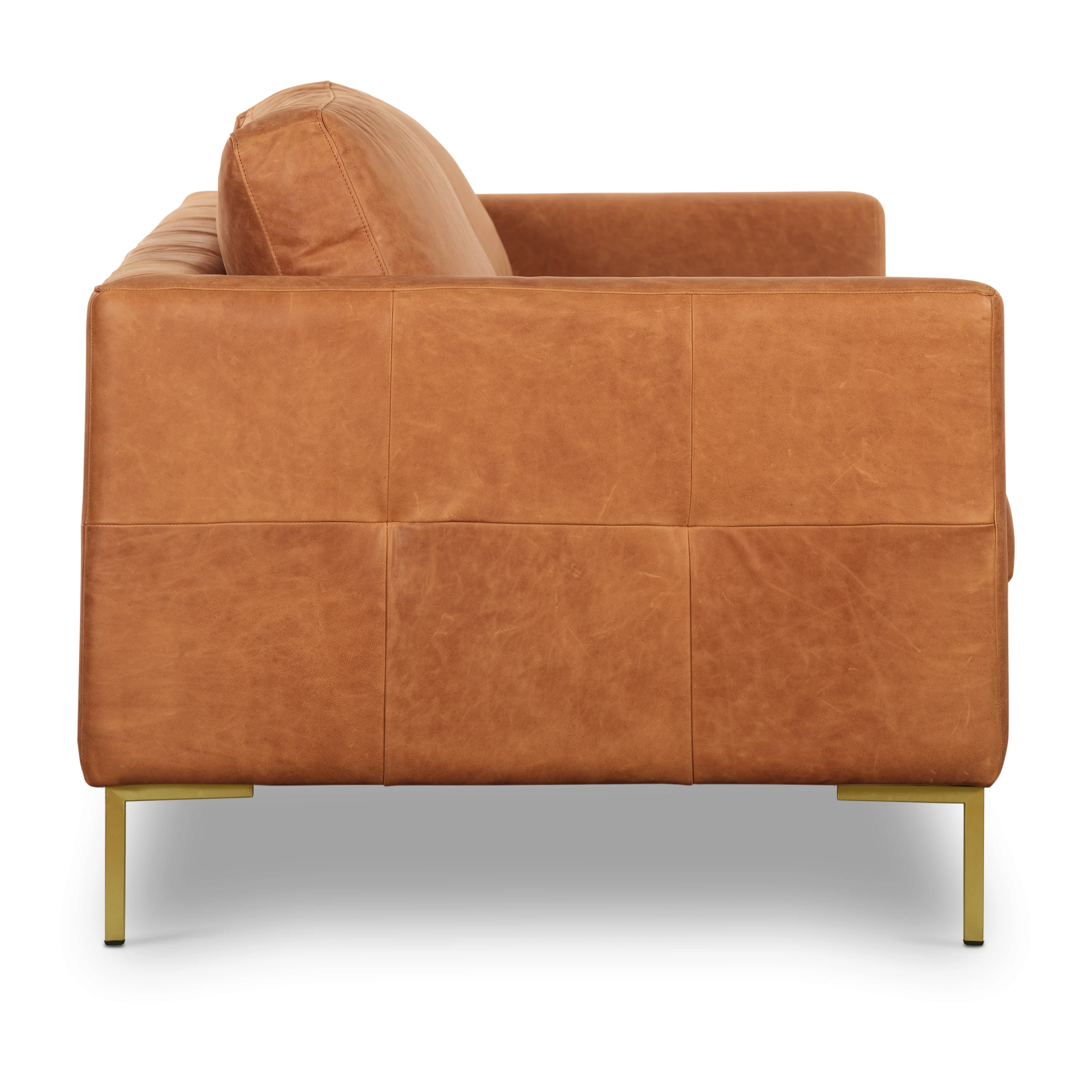 Calle 90" Leather Sofa | Cognac Tan - Image 9
