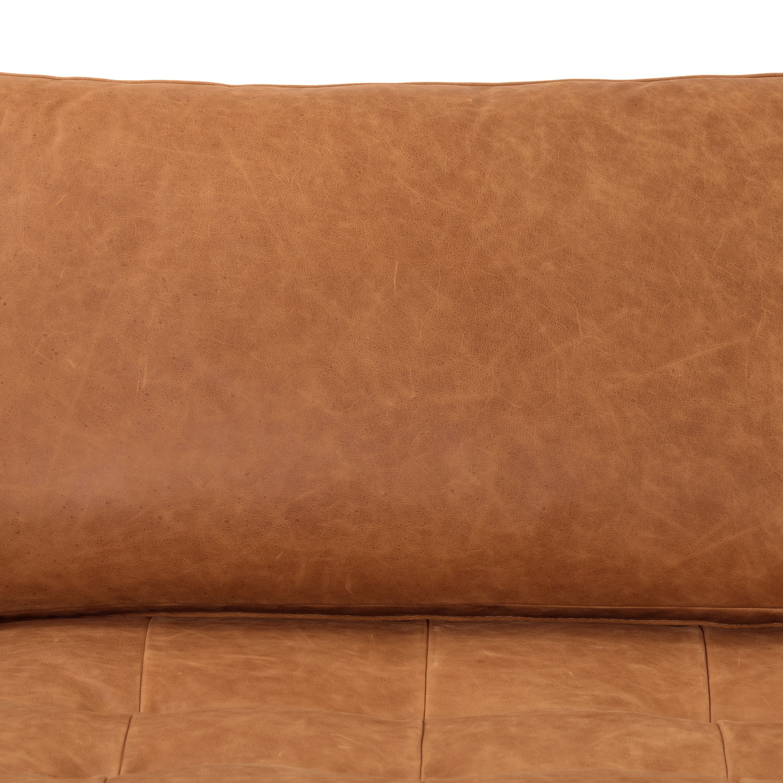 Calle 114" Leather Left-Facing Sectional Sofa | Cognac Tan - Image 12