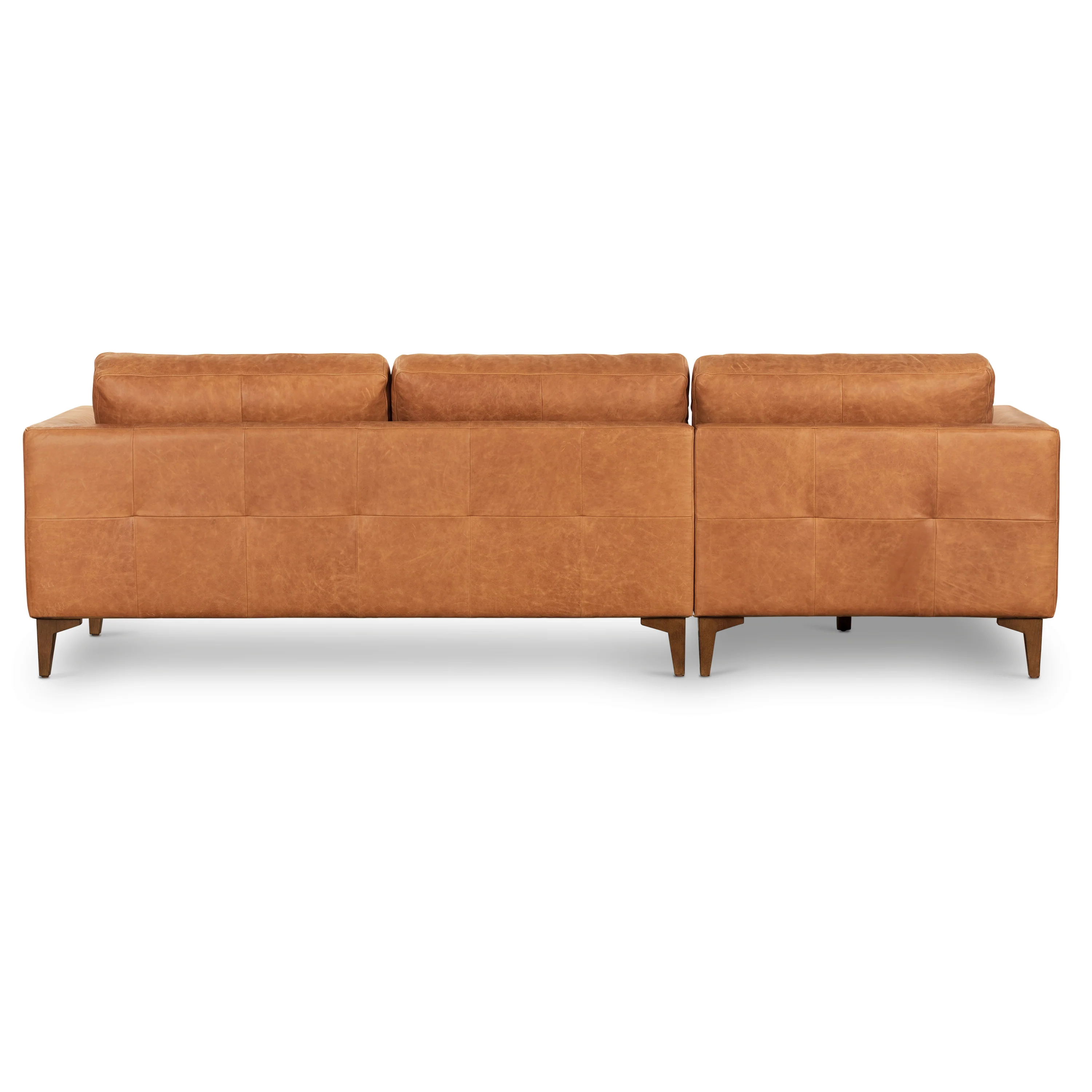 Calle 114" Leather Left-Facing Sectional Sofa | Cognac Tan - Image 7