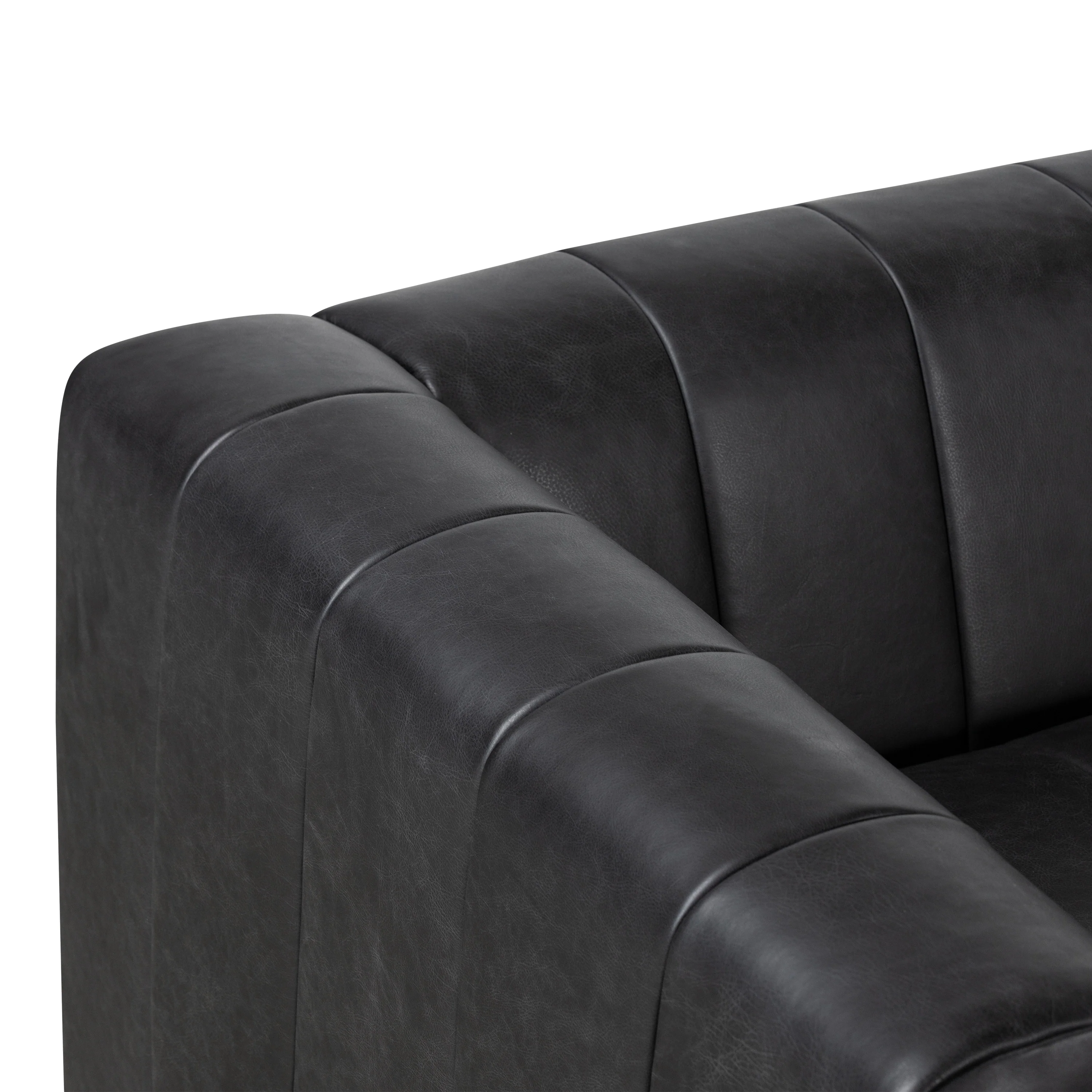 Canale 99" Leather Sofa | Onyx Black - Image 10