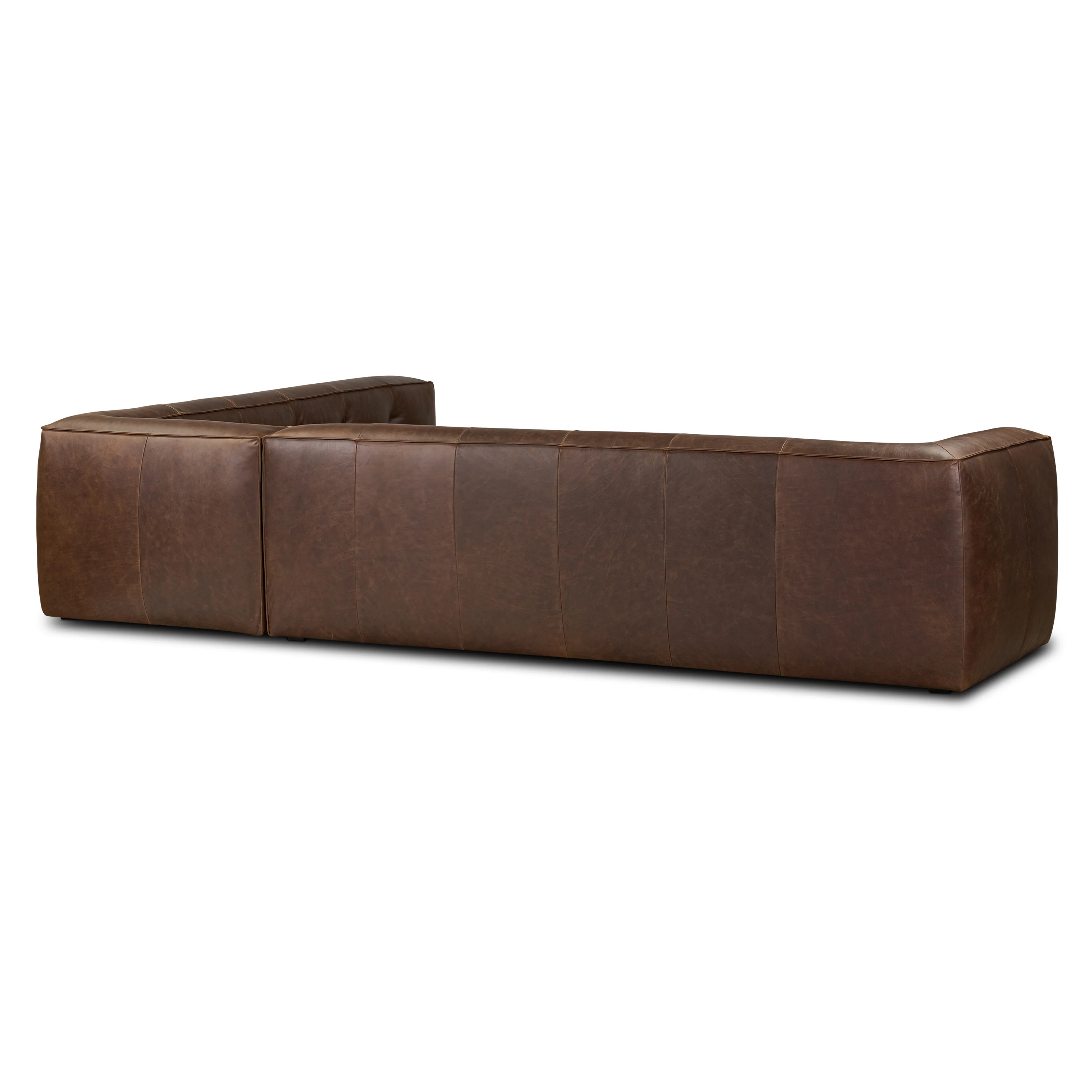Capa 129" Leather L-Shaped Corner Sectional Sofa | Chocolate Brown - Image 7