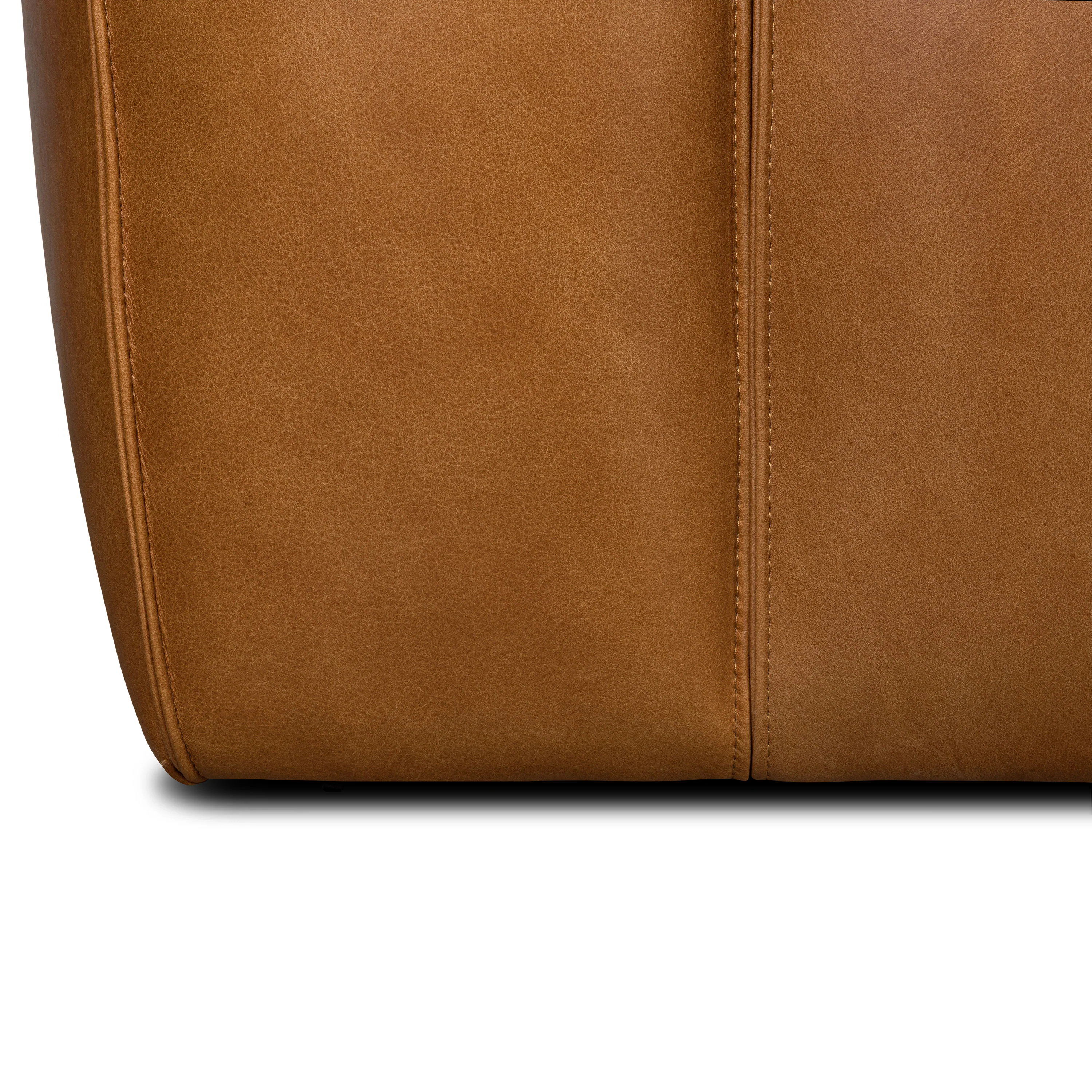 Capa 129" Leather L-Shaped Corner Sectional Sofa | Saddle Tan - Image 14