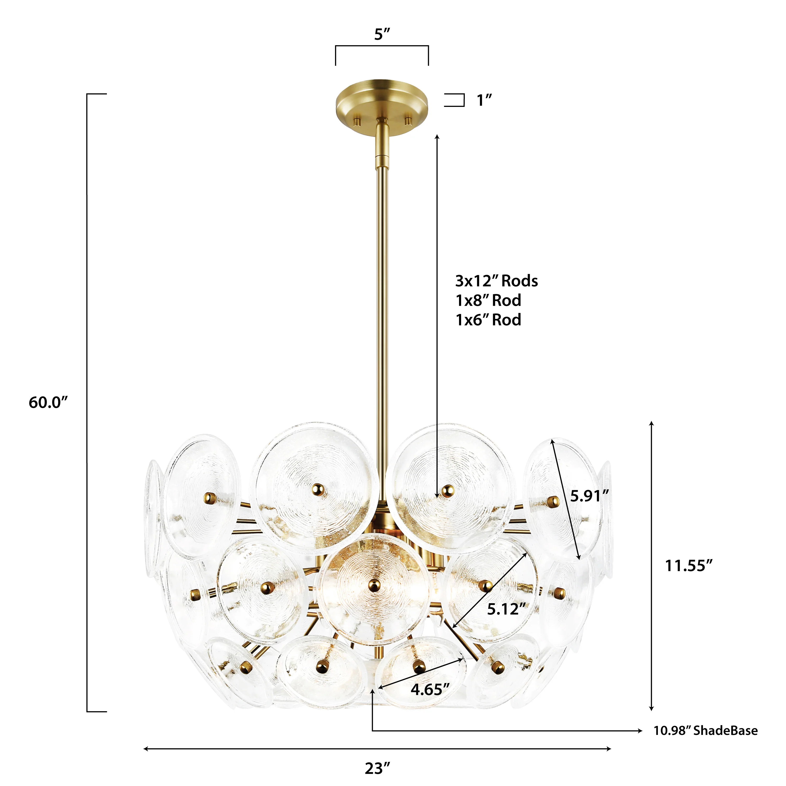 Chambery 6-Light Chandelier | Brushed Brass/Clear - Image 18