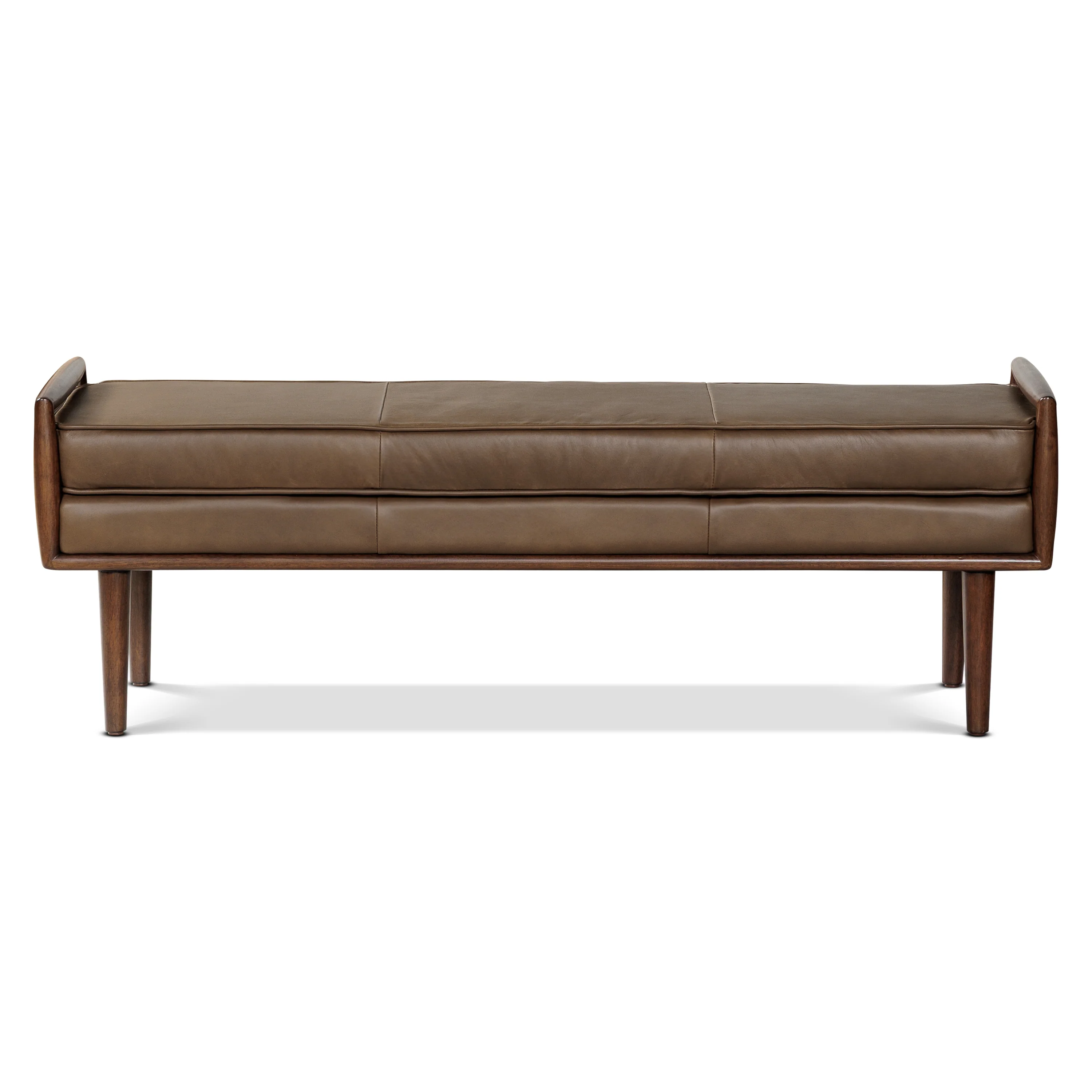 Cura 53.5" Leather Bench | Cocoa Brown - Image 3
