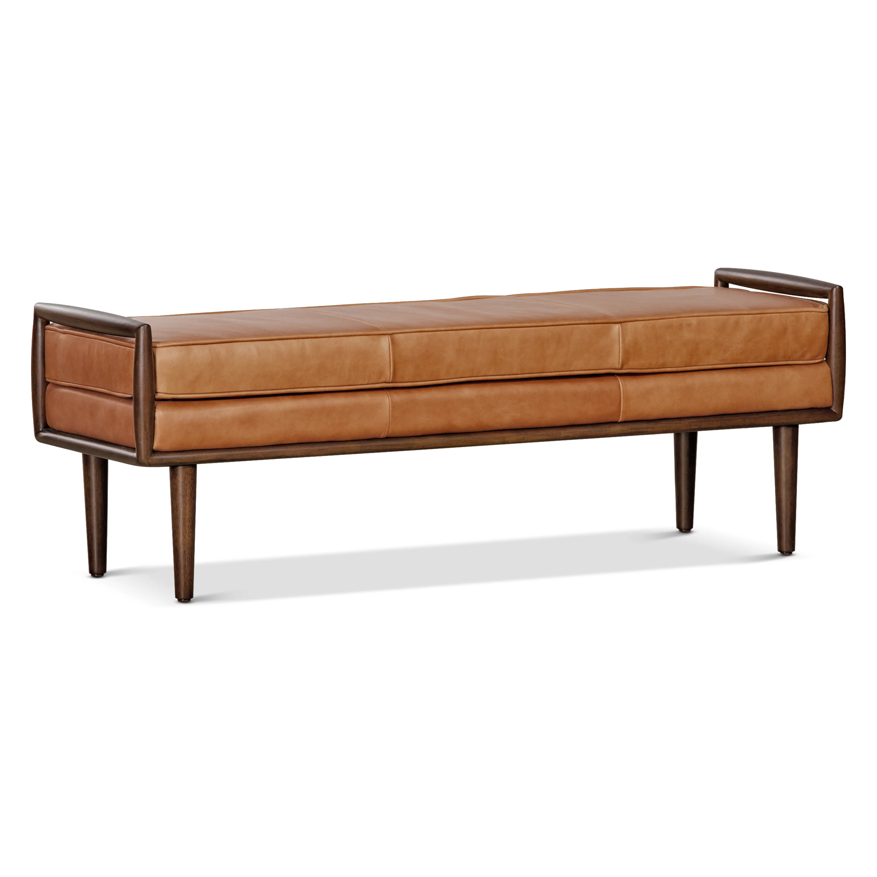 Cura 53.5" Leather Bench | Cognac Tan - Image 3