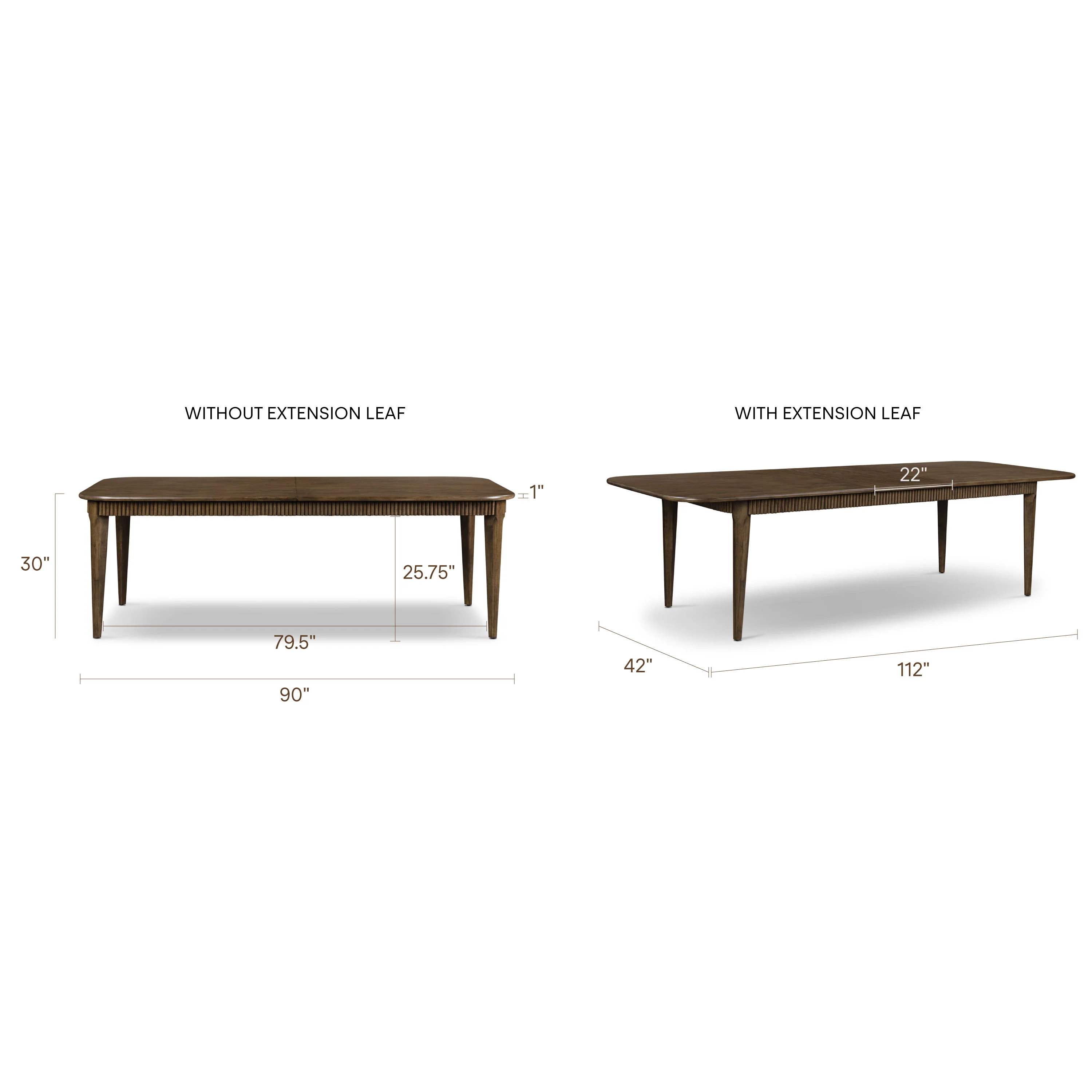 Deja Extension Dining Table (90" - 112") | Tundra Brown - Image 15