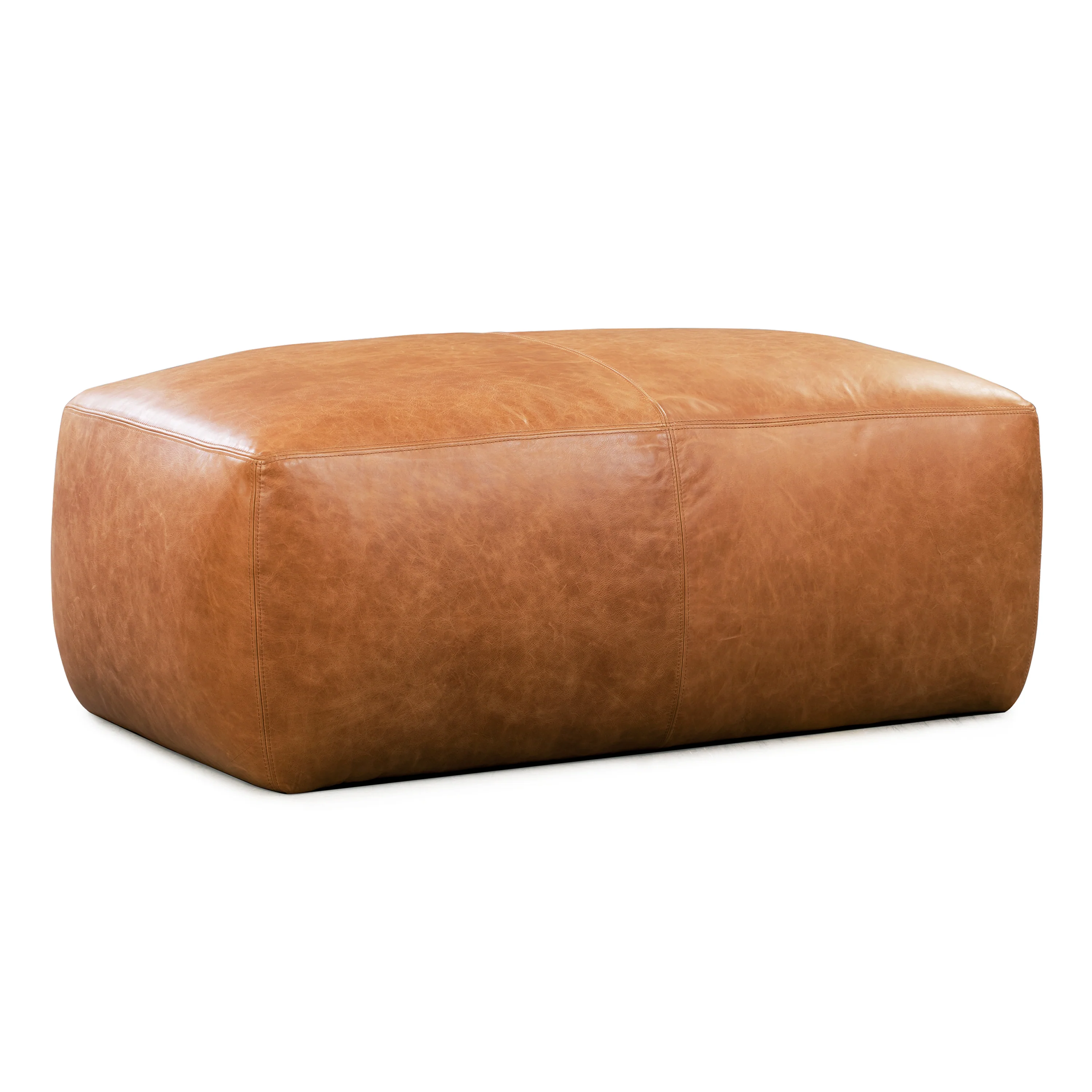 Denver Leather Ottoman | Cognac Tan - Image 5