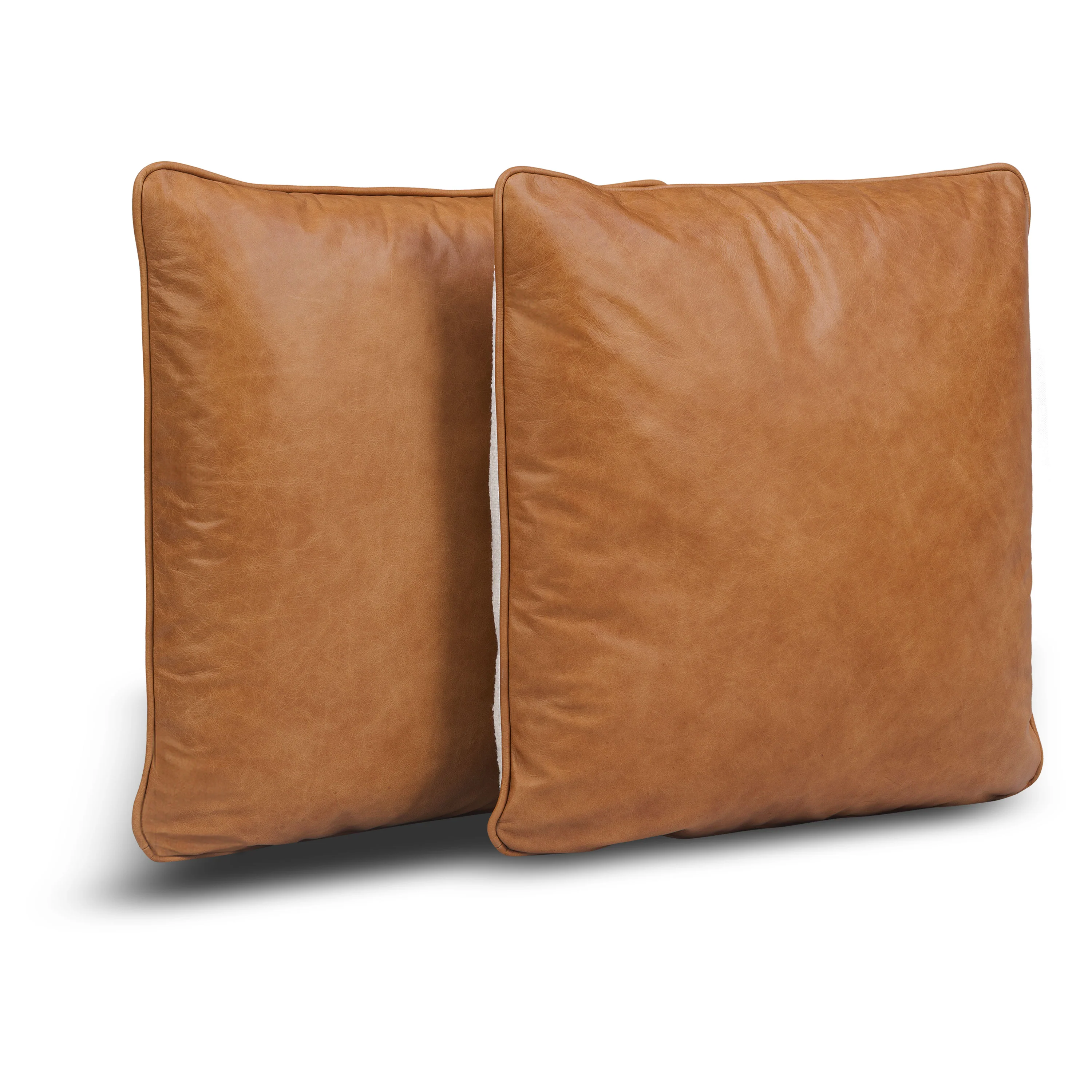 Dobla Throw Pillow | Bourbon Tan/Aspen White | Set of 2 - Image 2