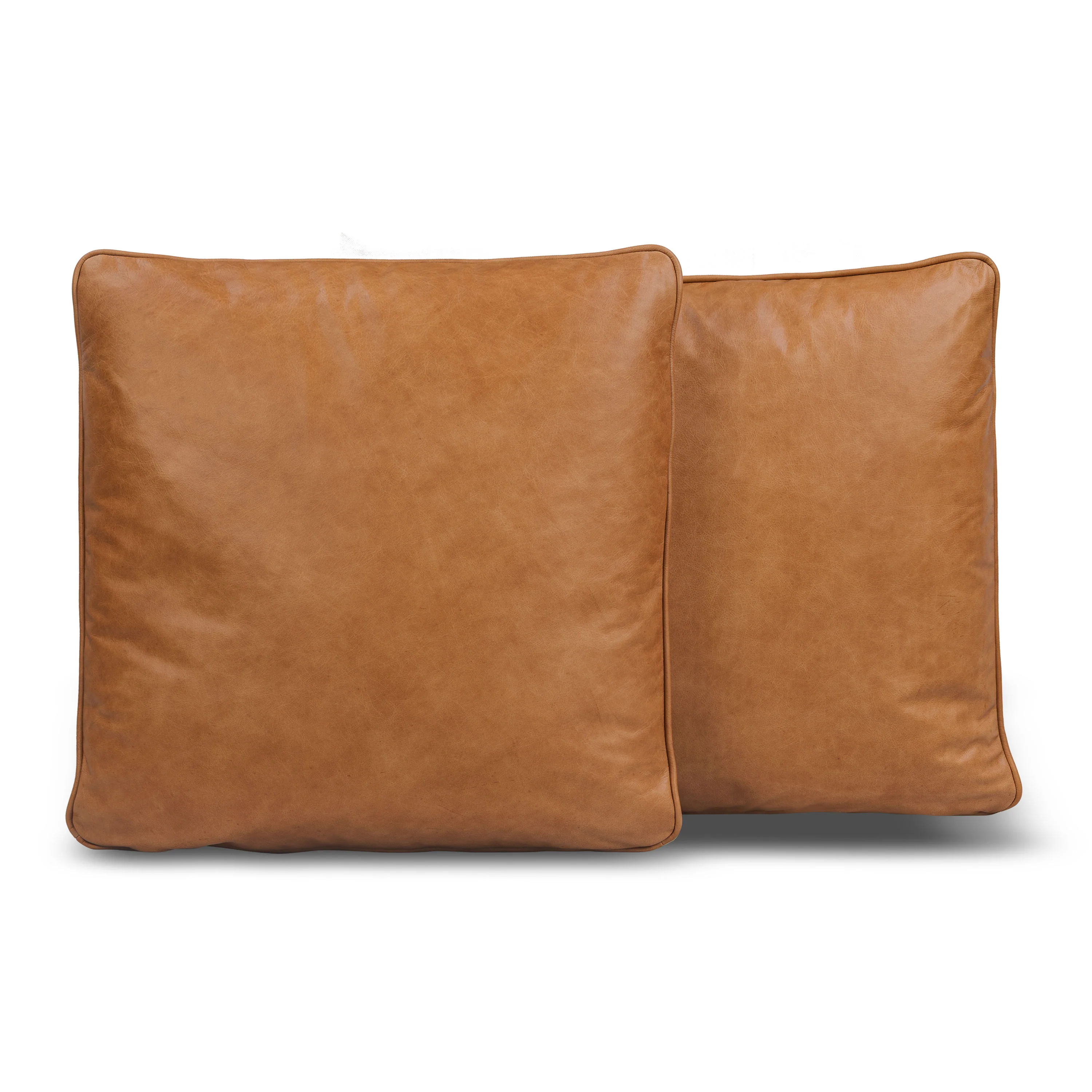 Dobla Throw Pillow | Bourbon Tan/Aspen White | Set of 2 - Image 3