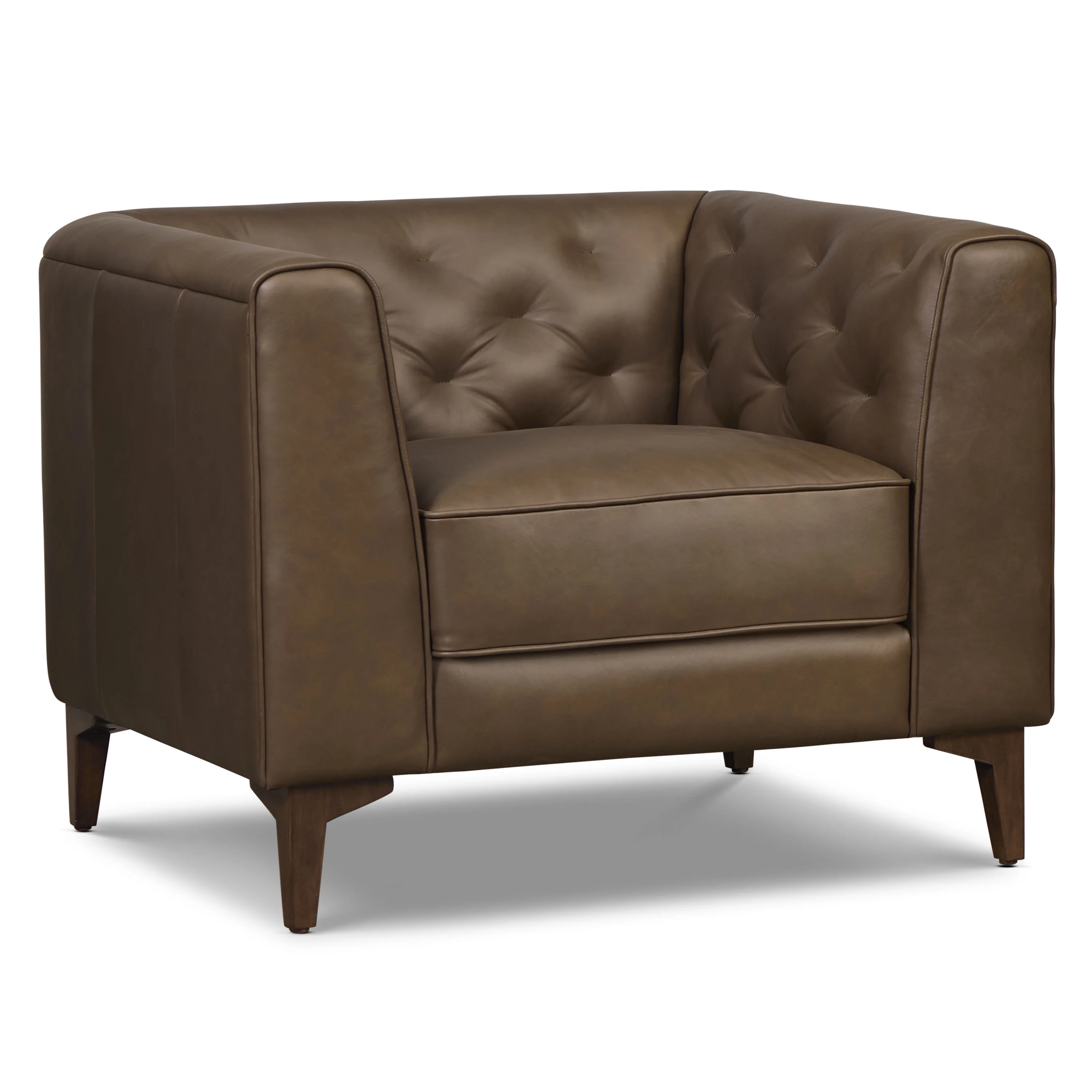 Essex Leather Lounge Chair | Cocoa Brown | Set of 2 - Image 4