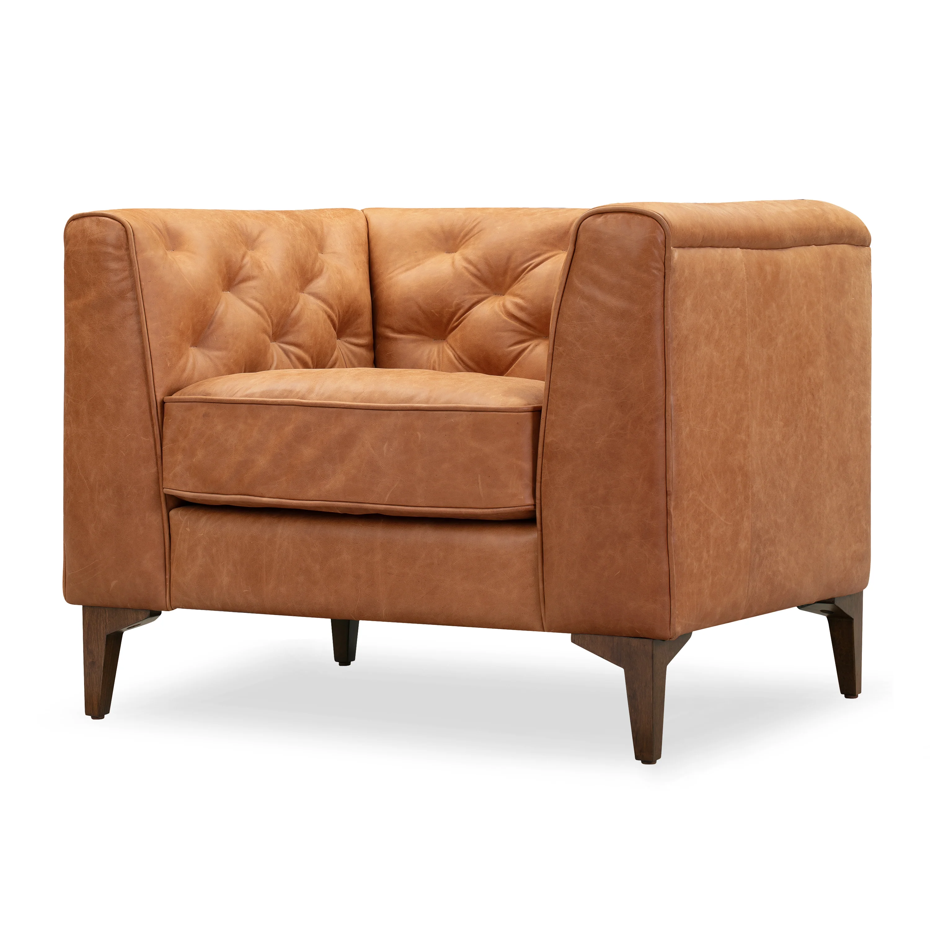 Essex Leather Lounge Chair | Cognac Tan | Single - Image 5
