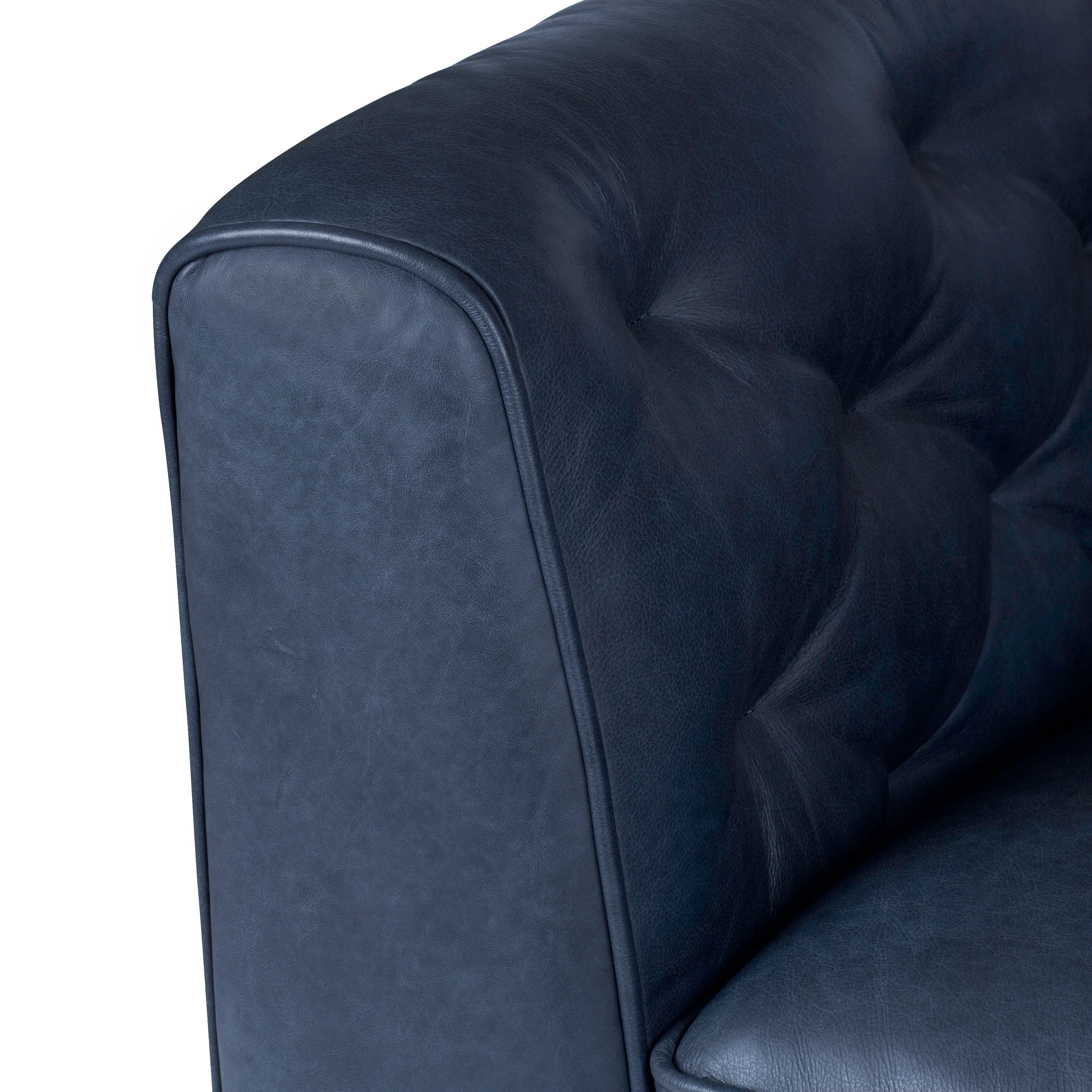Essex Leather Lounge Chair | Midnight Blue | Set of 2 - Image 8