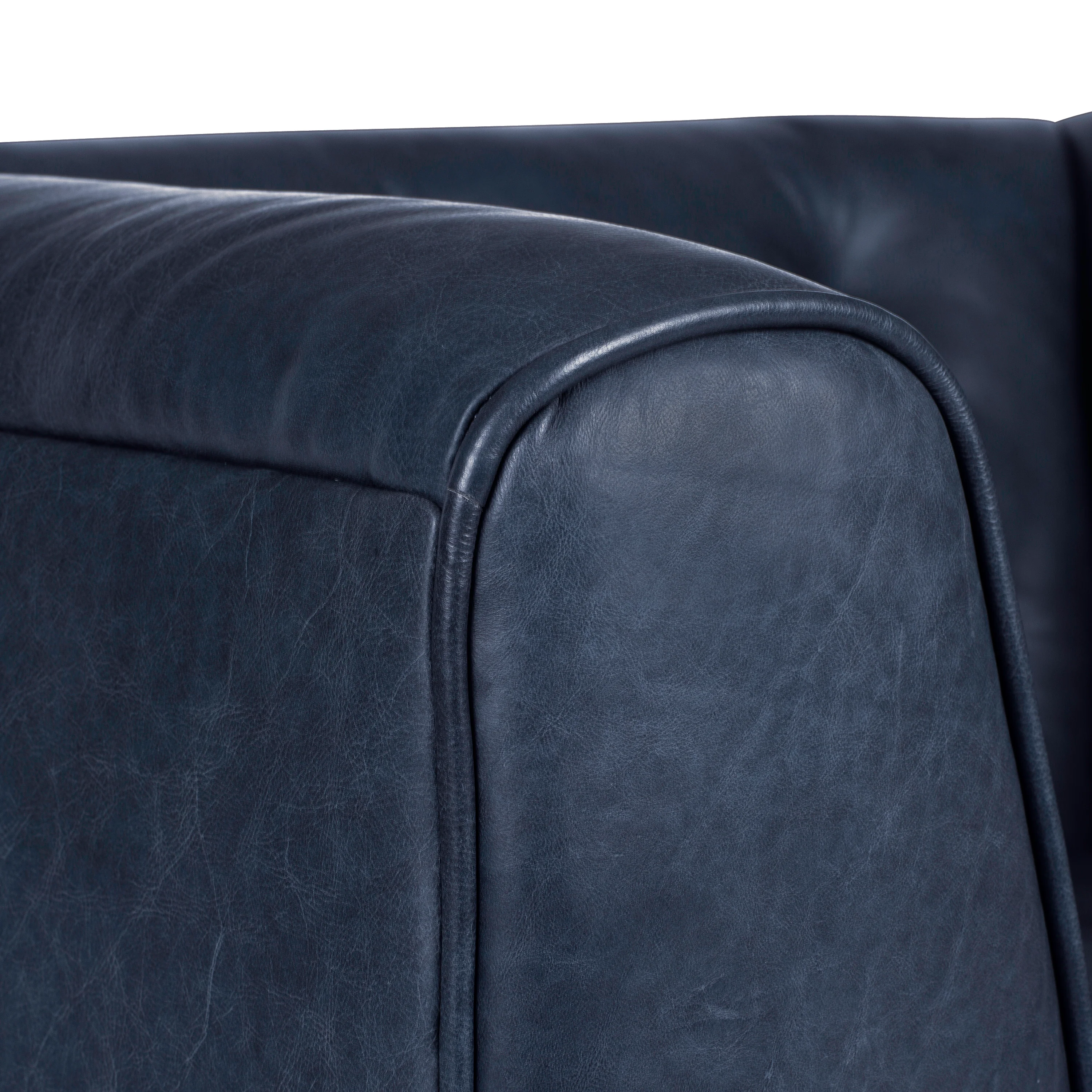 Essex Leather Lounge Chair | Midnight Blue | Set of 2 - Image 9