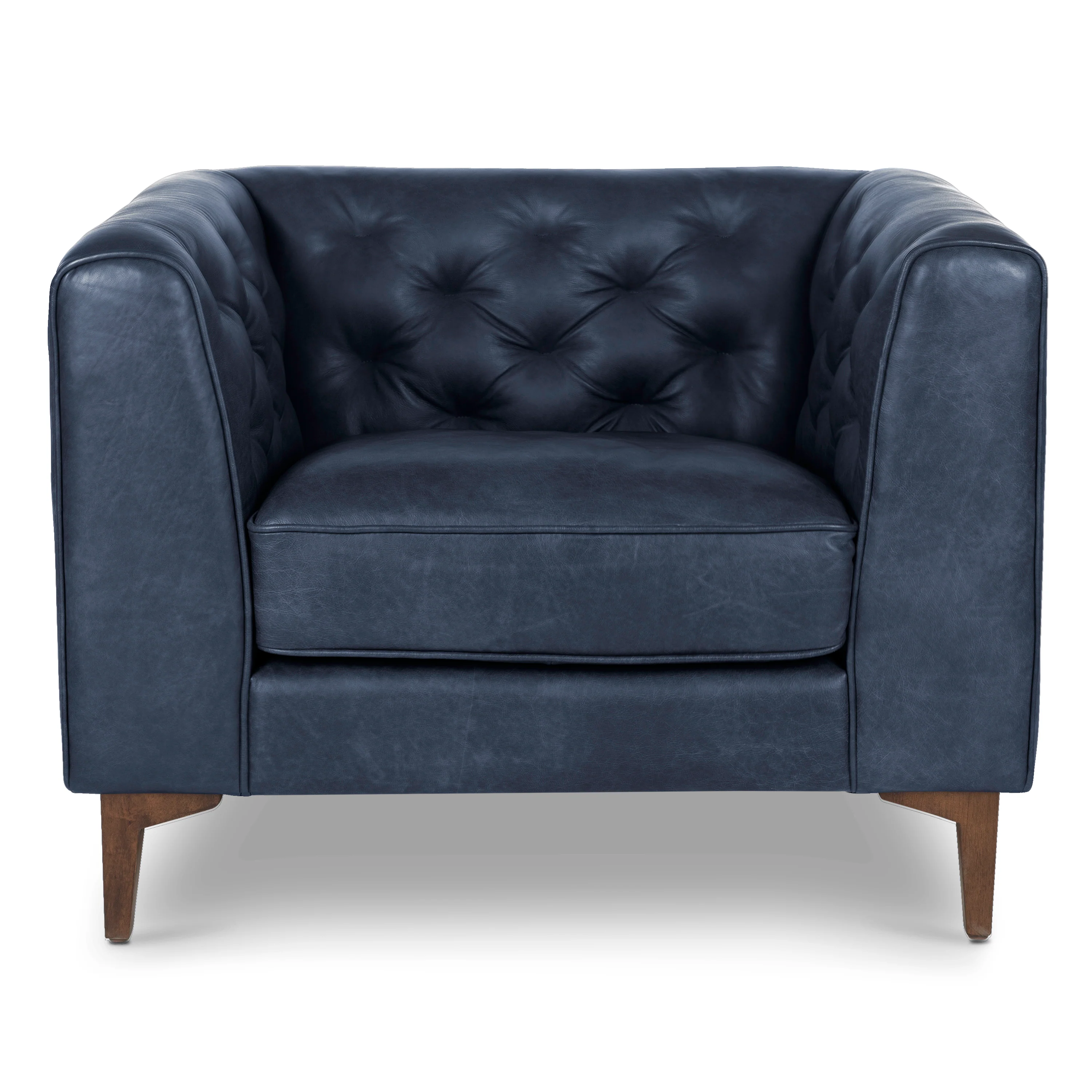 Essex Leather Lounge Chair| Midnight Blue | Single - Image 3