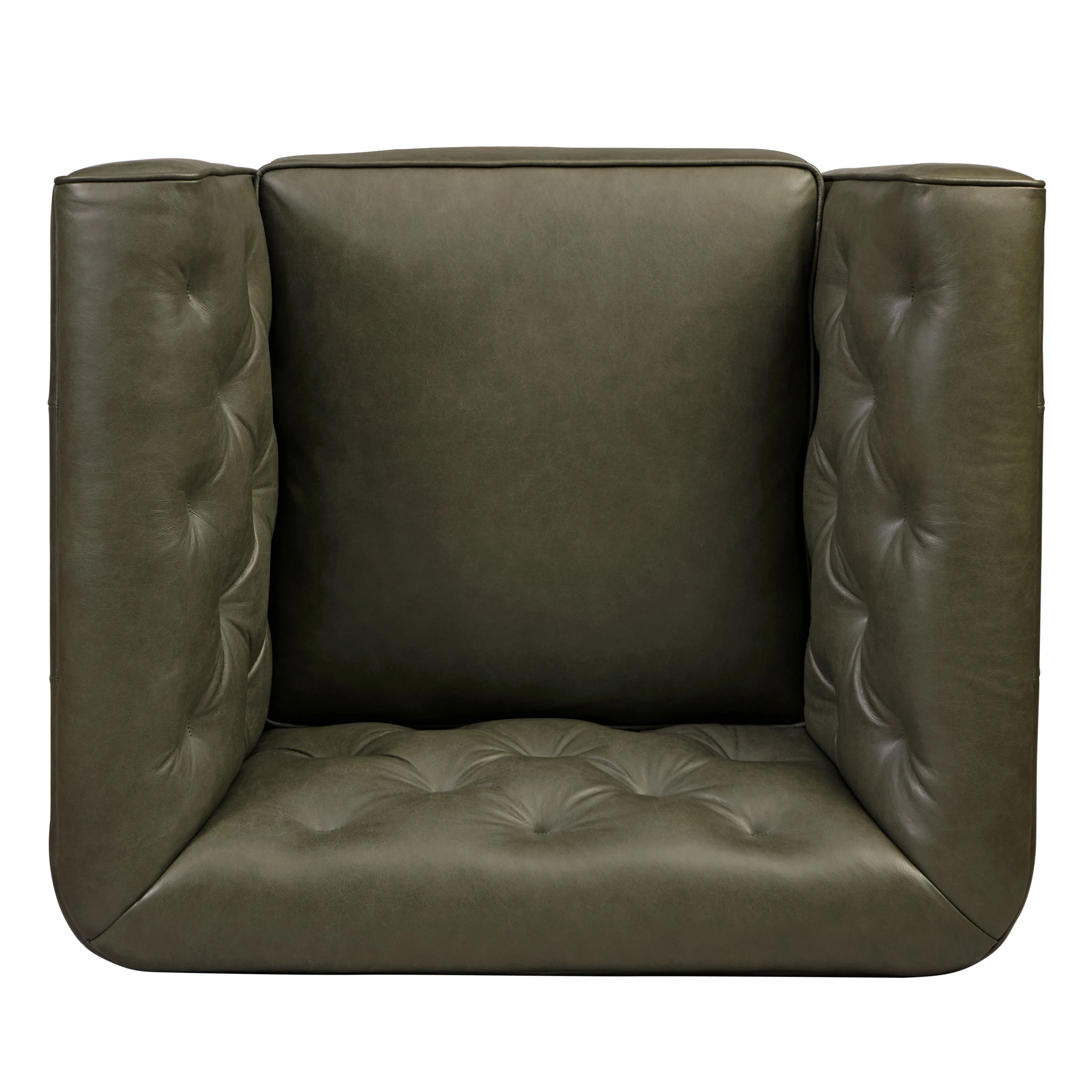 Essex Leather Lounge Chair | Olivine Green | Single - Image 8
