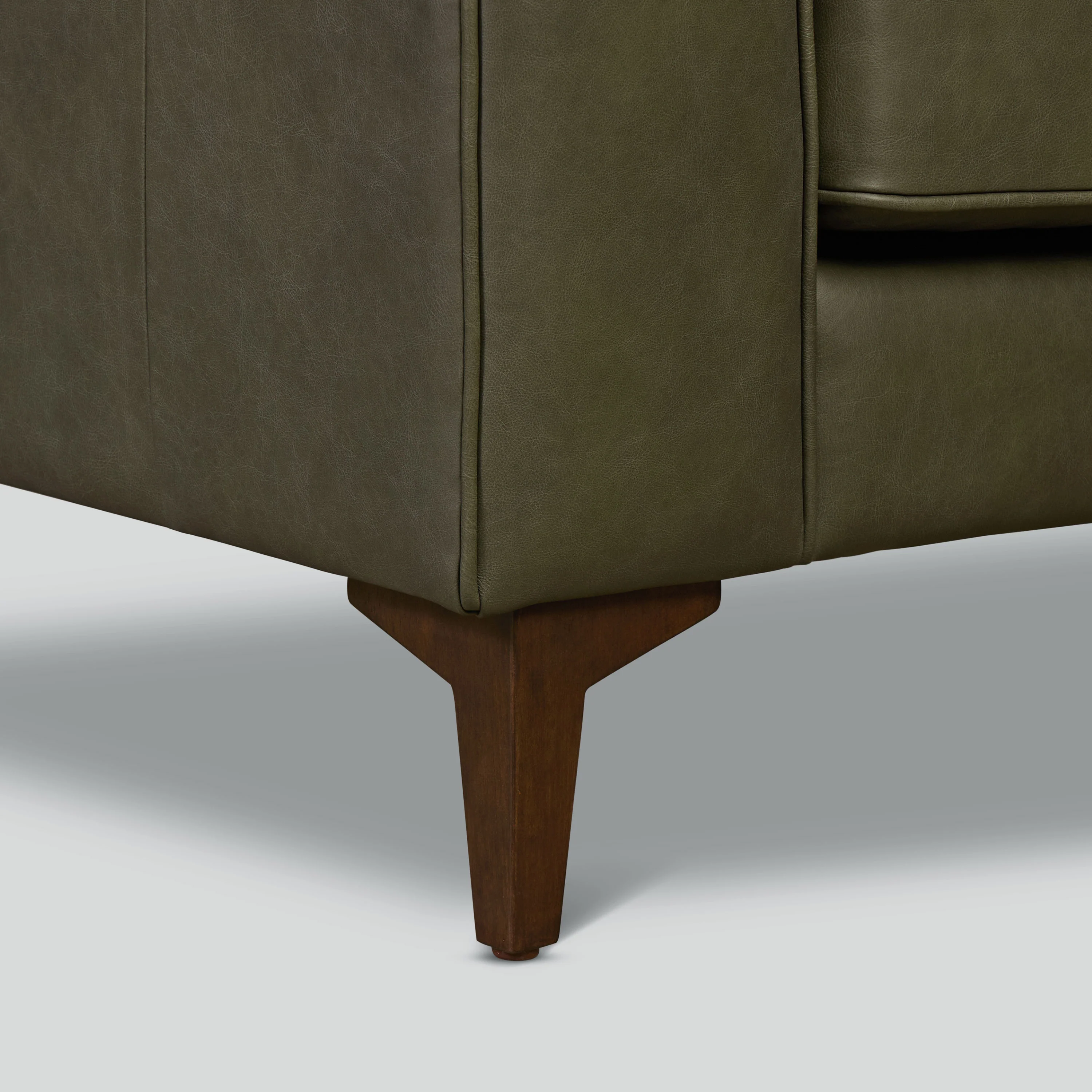 Essex Leather Lounge Chair | Olivine Green | Set of 2 - Image 12