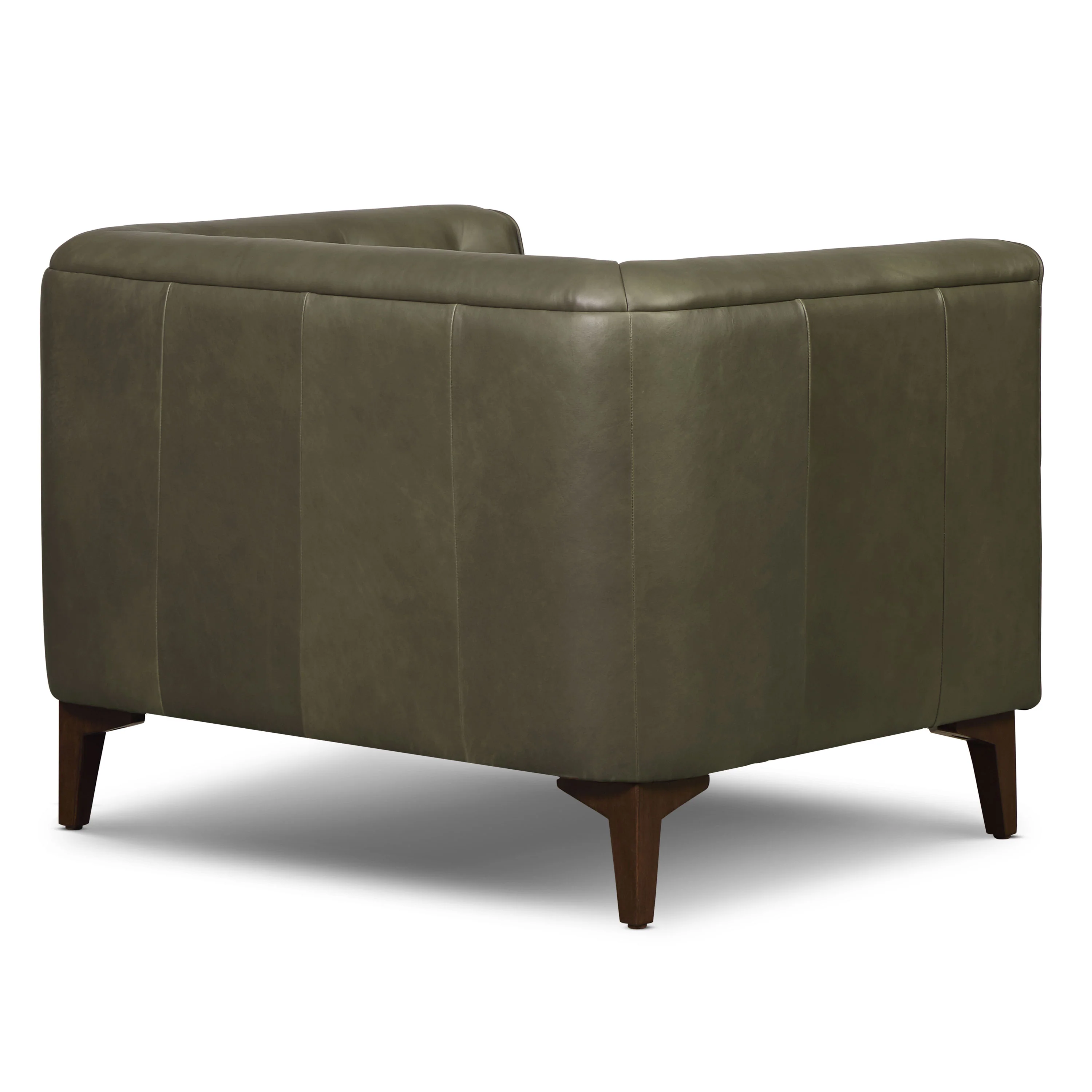 Essex Leather Lounge Chair | Olivine Green | Set of 2 - Image 6