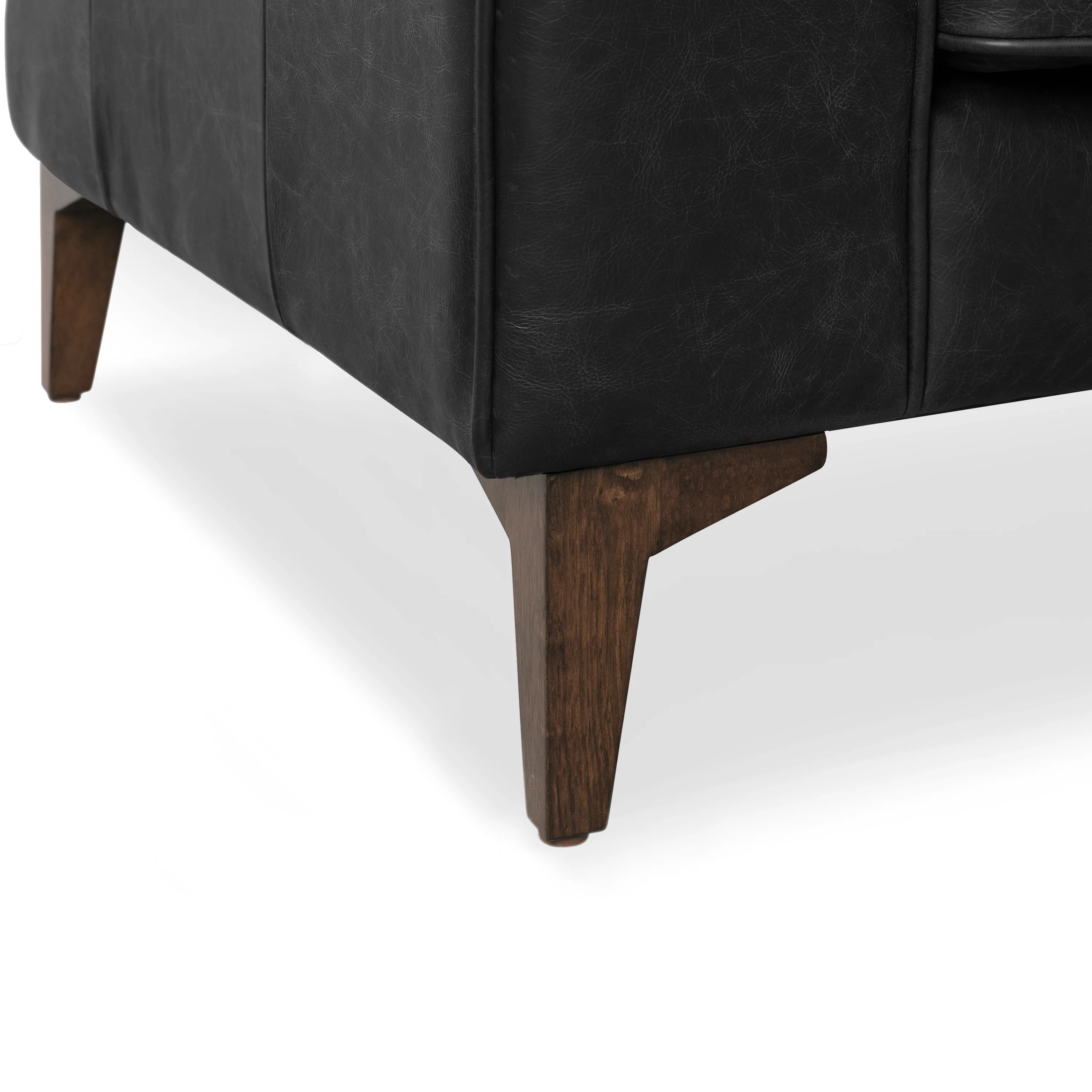 Essex Leather Lounge Chair | Onyx Black | Set of 2 - Image 12