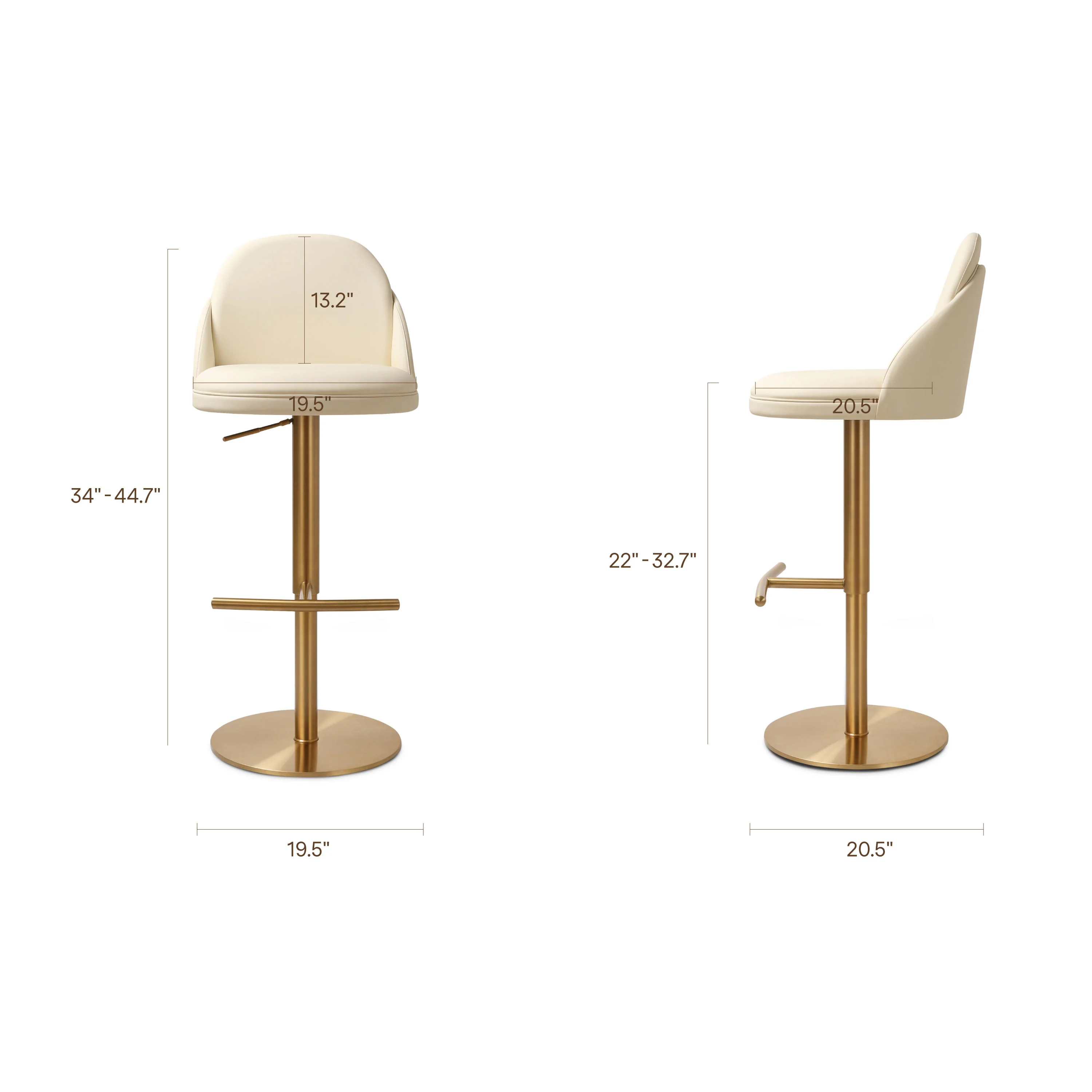 Finta Counter Stool | Off White - Image 12