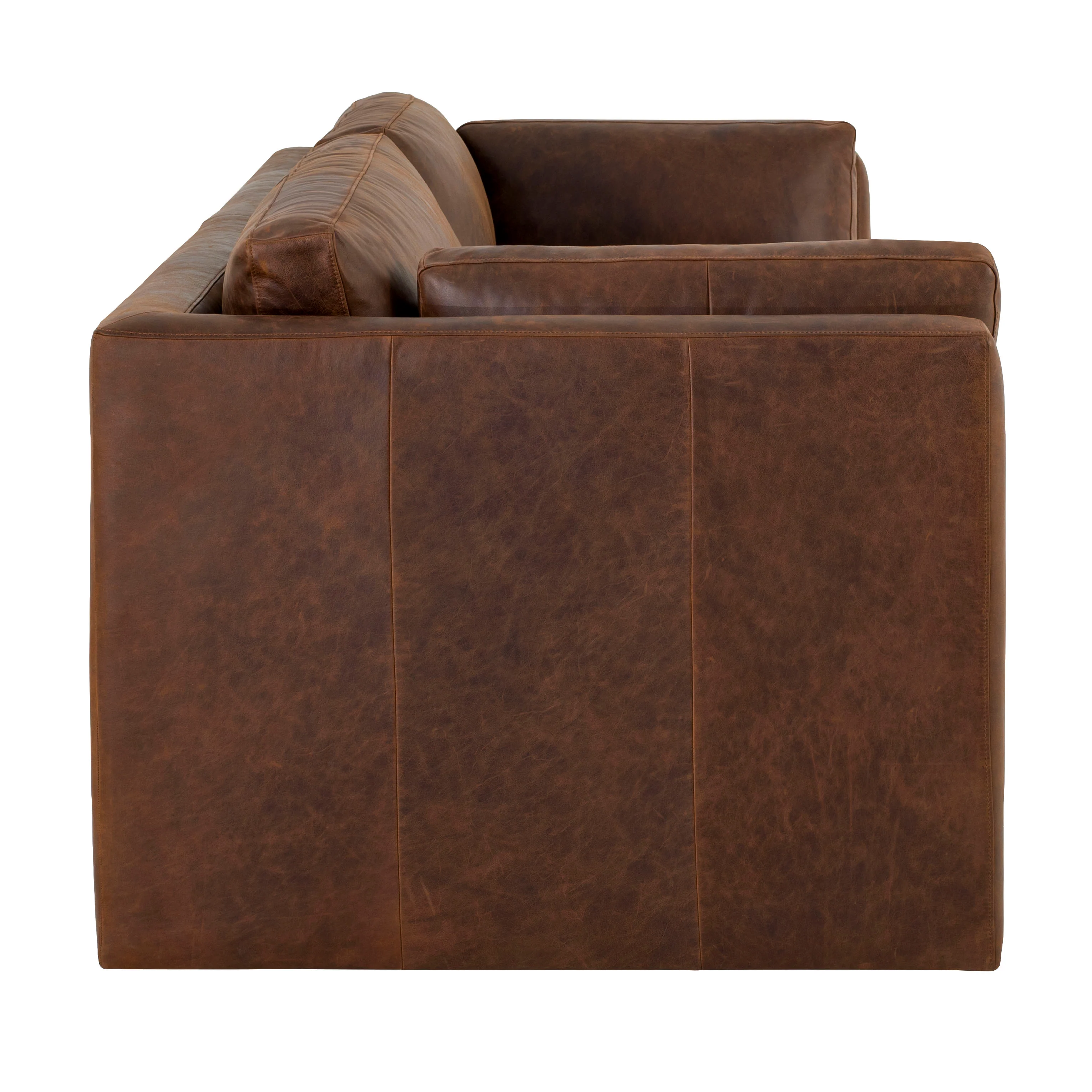 Geneva 99" Leather Sofa | Chocolate Brown - Image 5